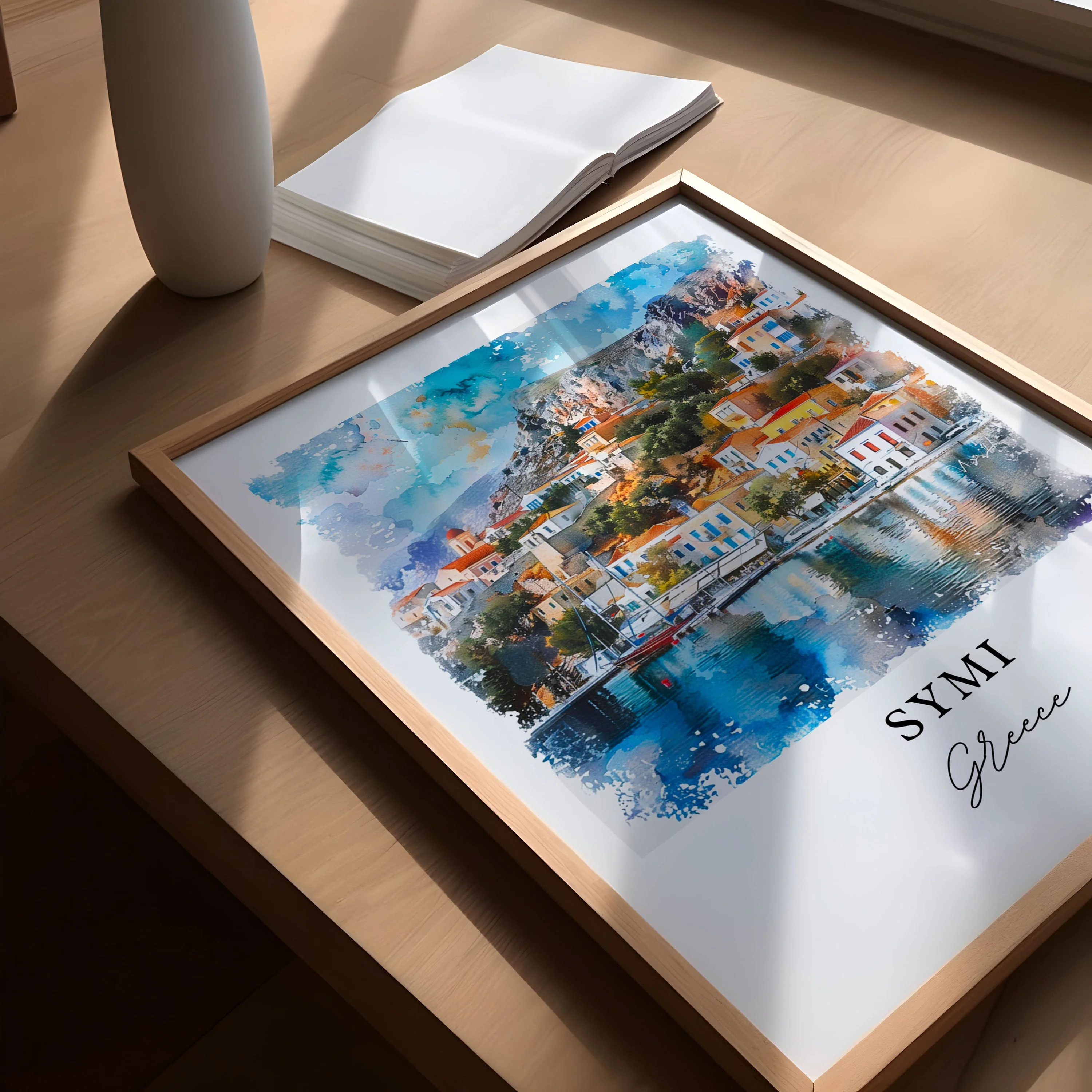 Symi, Greece – Watercolor Art Print - Image 3