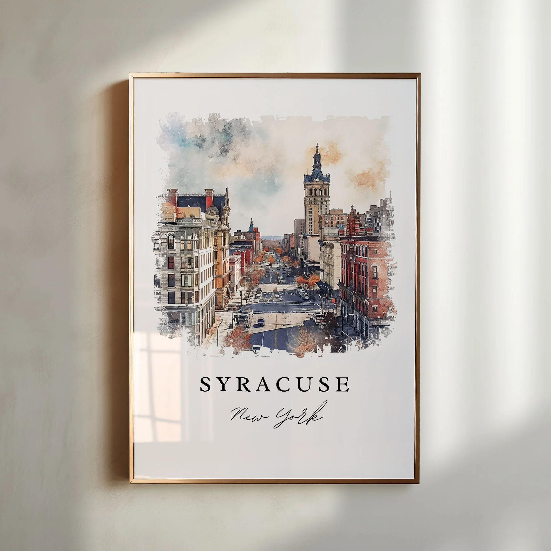 Syracuse, New York Watercolor Art Print