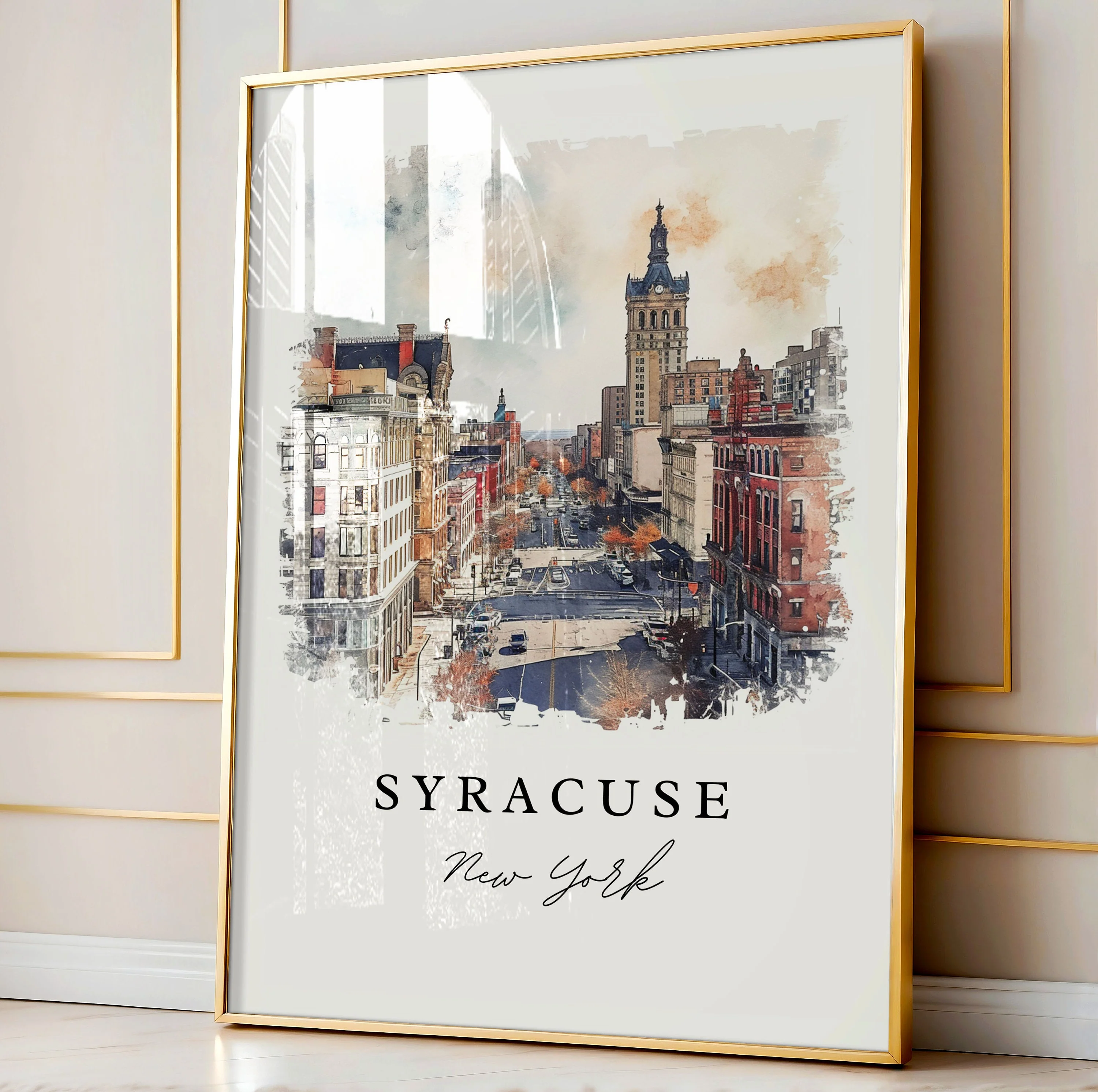 Syracuse, New York Watercolor Art Print - Image 4