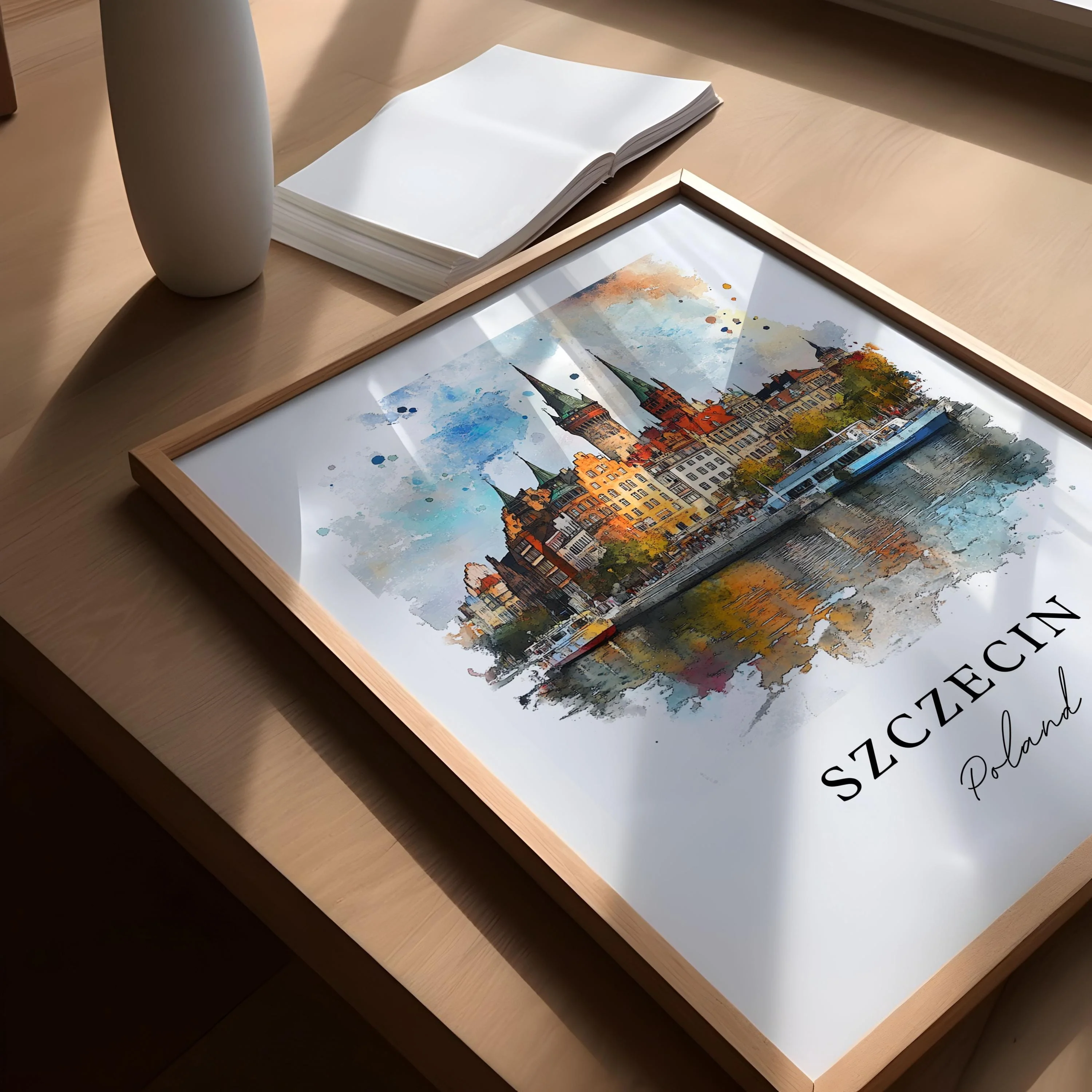 Szczecin, Poland – Watercolor Art Print - Image 3