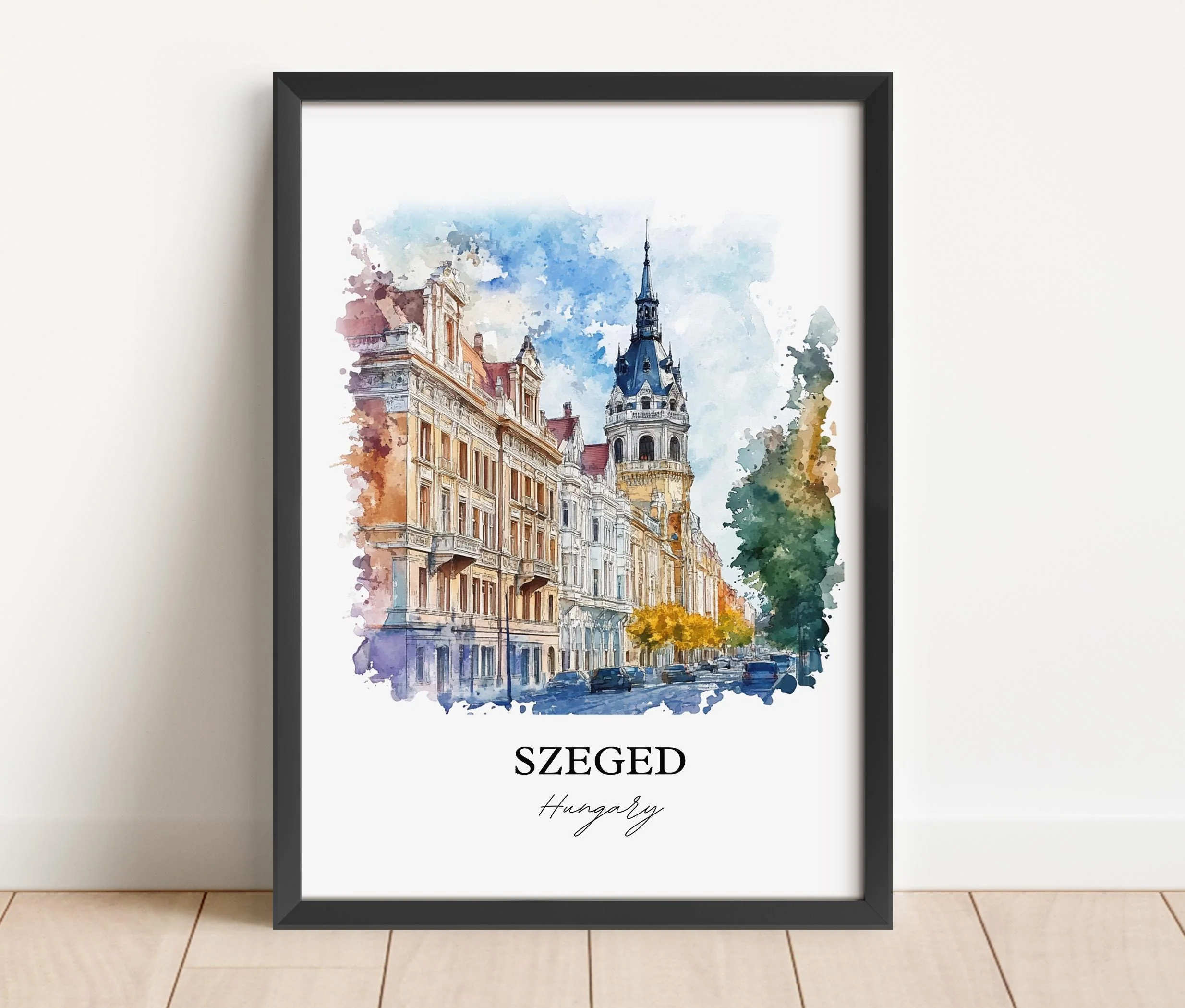 Szeged, Hungary – Watercolor Art Print - Image 5