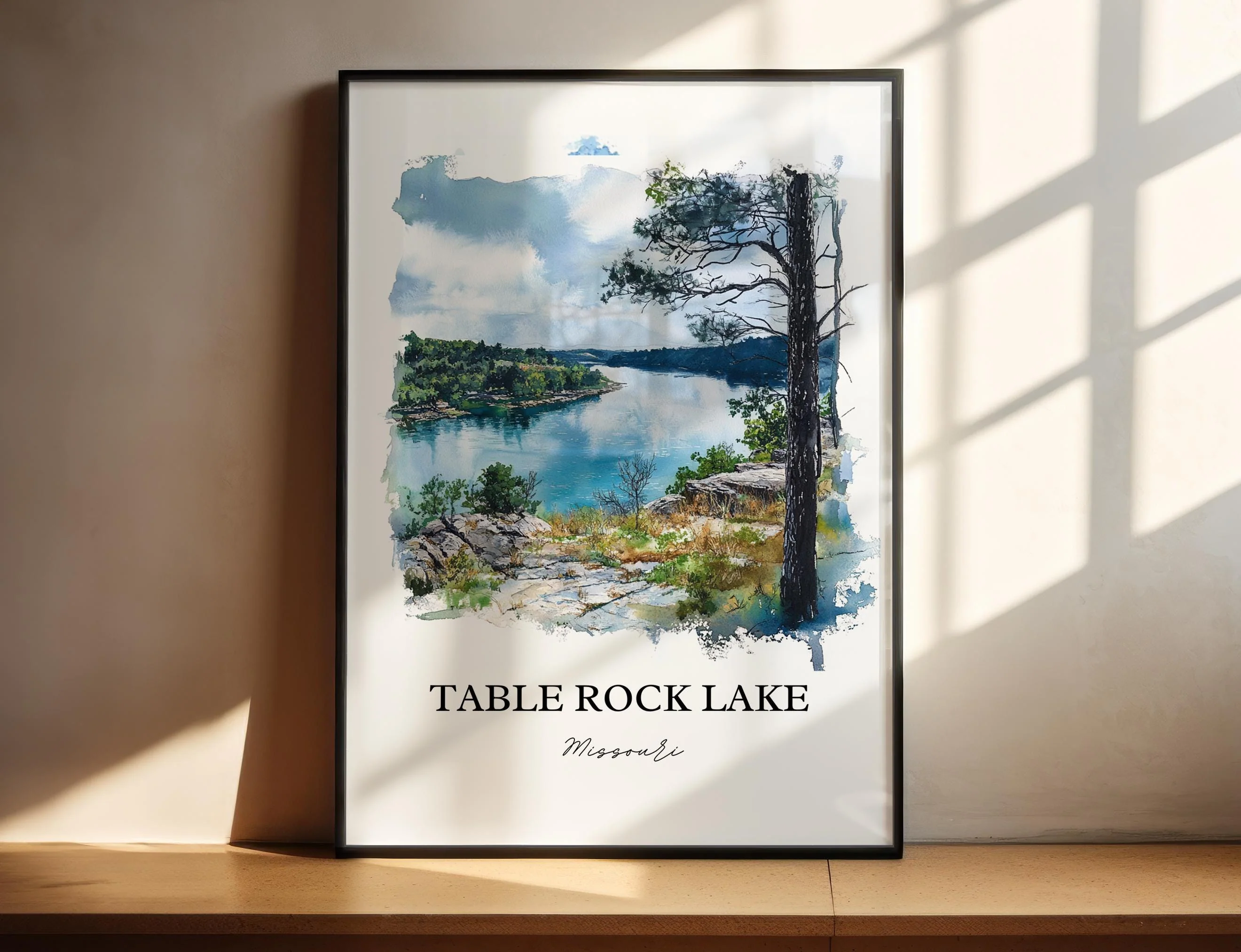 Table Rock Lake, USA – Watercolor Art Print - Image 3