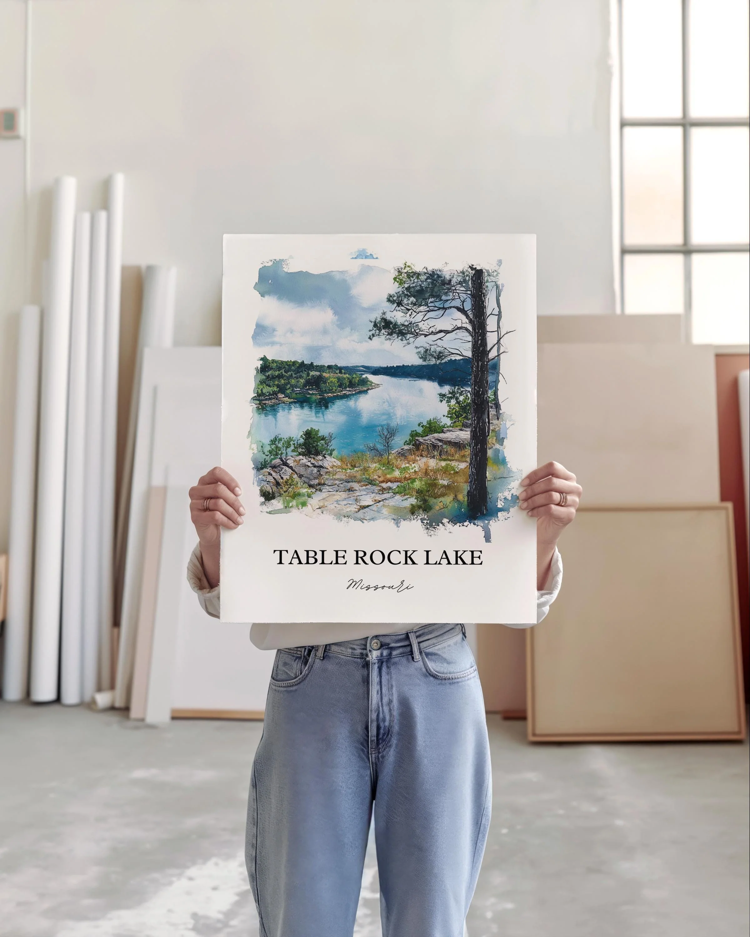 Table Rock Lake, USA – Watercolor Art Print - Image 4