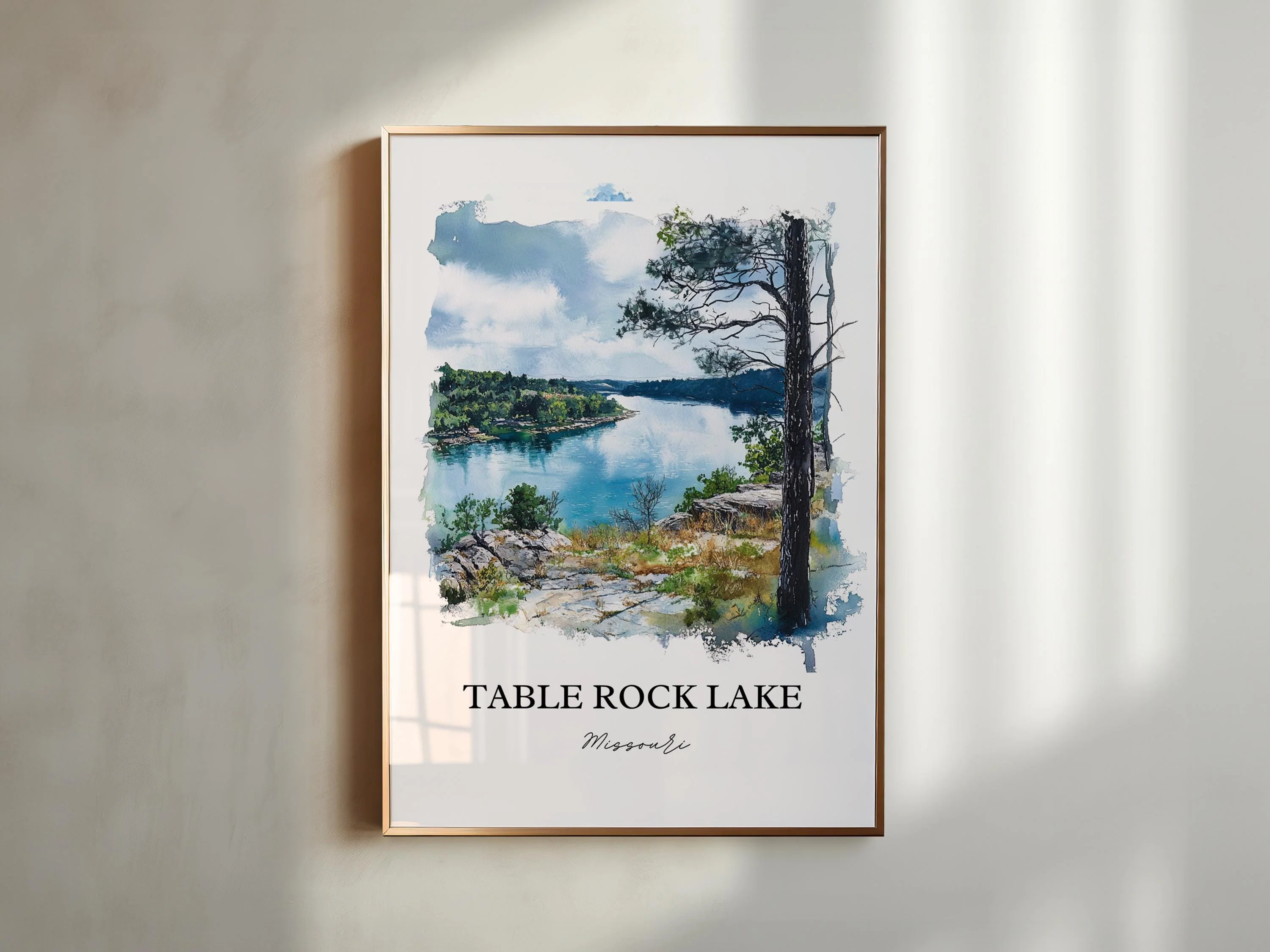 Table Rock Lake, USA – Watercolor Art Print - Image 5