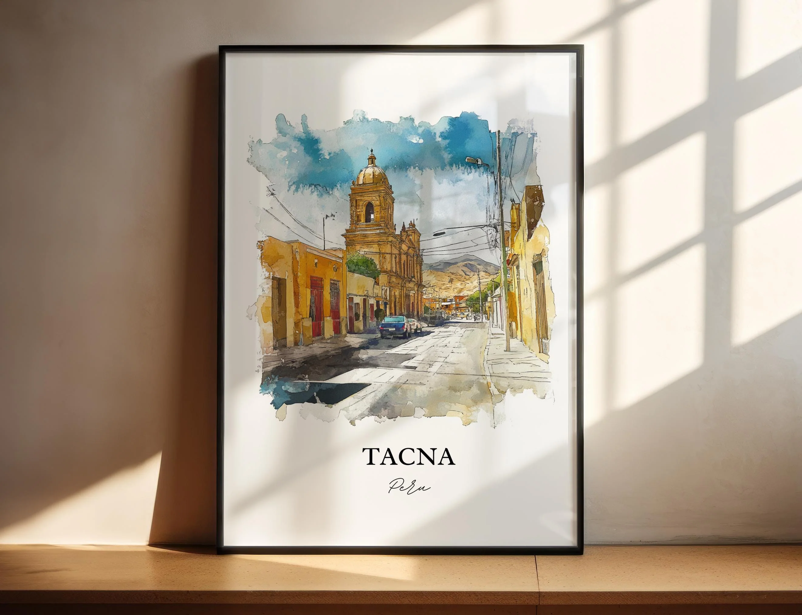 Tacna, Peru – Watercolor Art Print