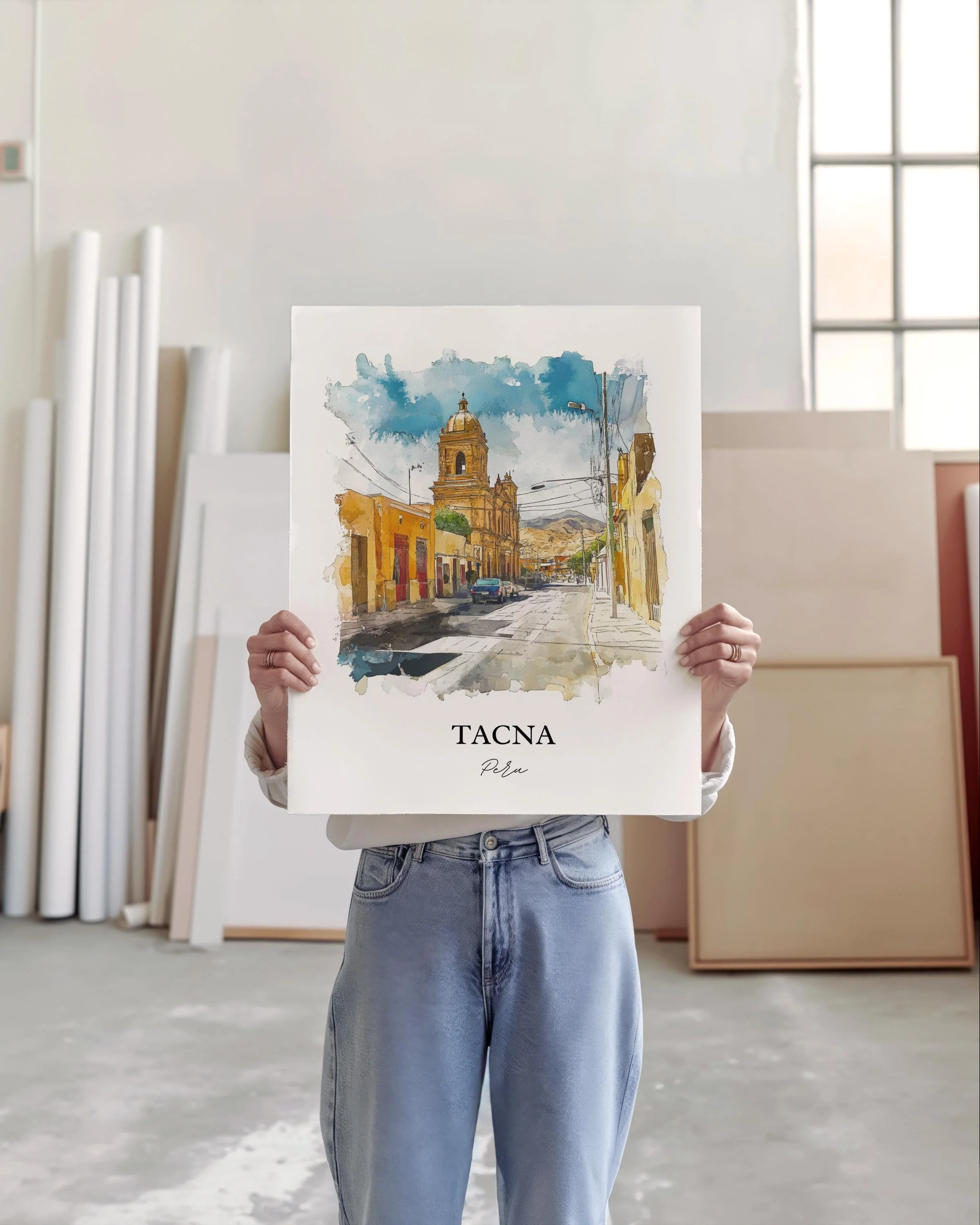 Tacna, Peru – Watercolor Art Print - Image 3