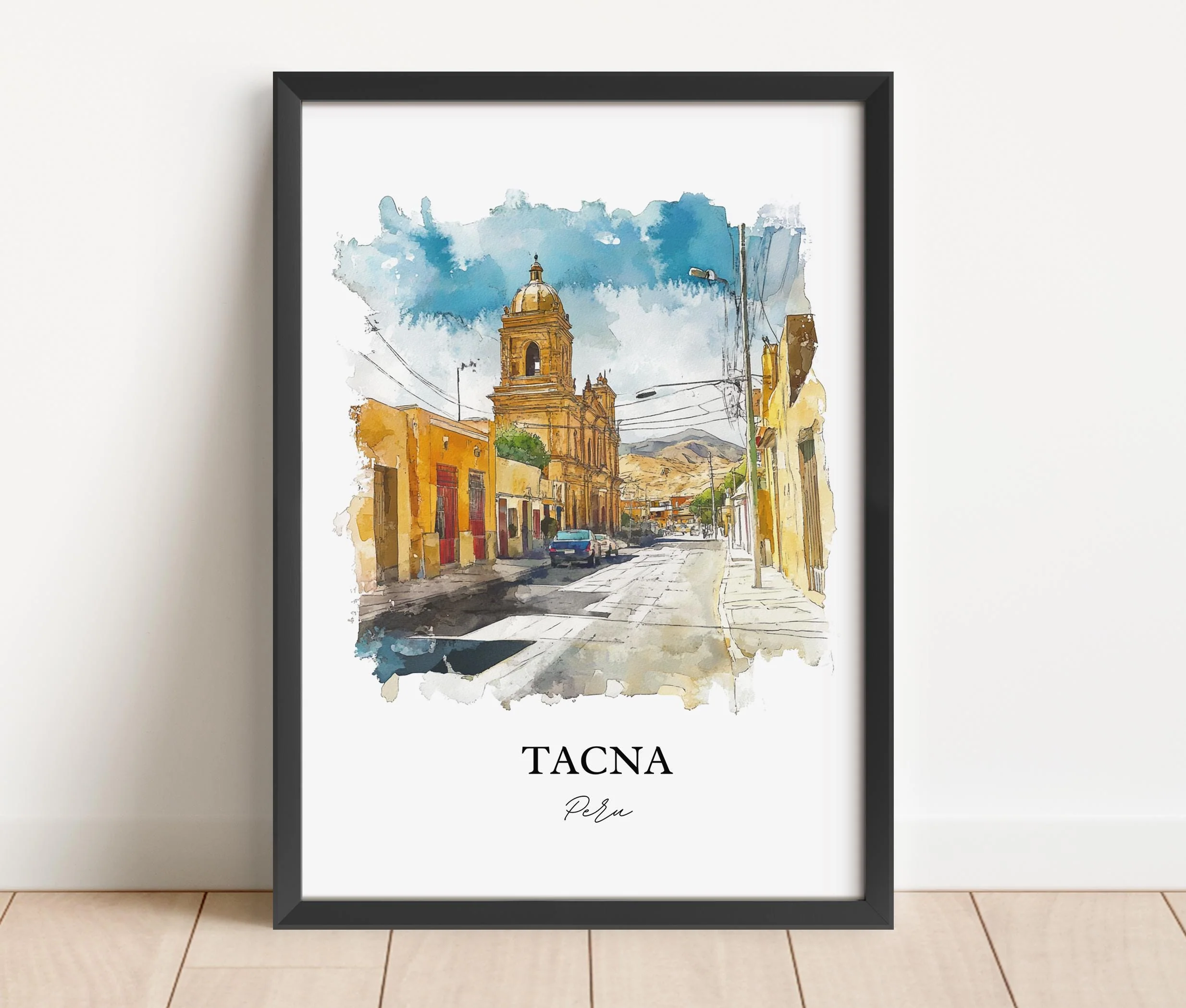 Tacna, Peru – Watercolor Art Print - Image 4