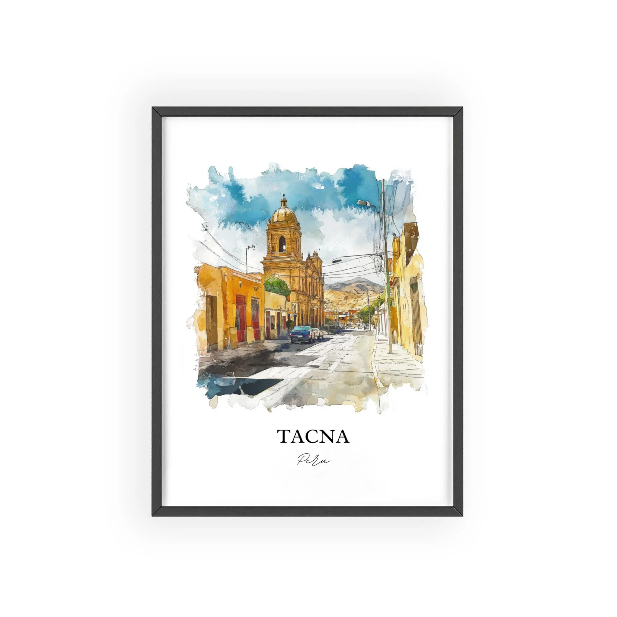 Tacna, Peru – Watercolor Art Print - Image 7