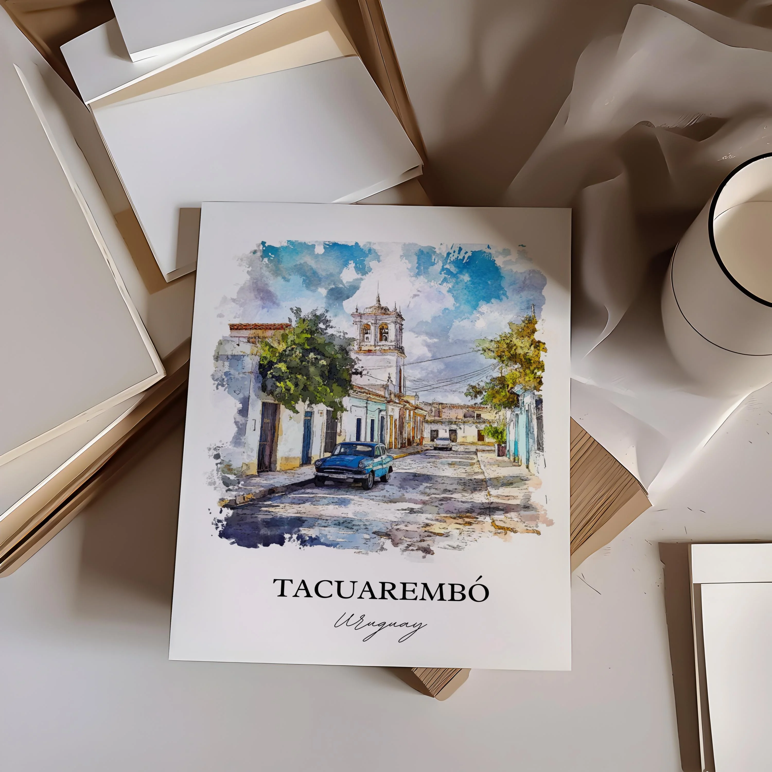 Tacuarembó, Uruguay – Watercolor Art Print - Image 6