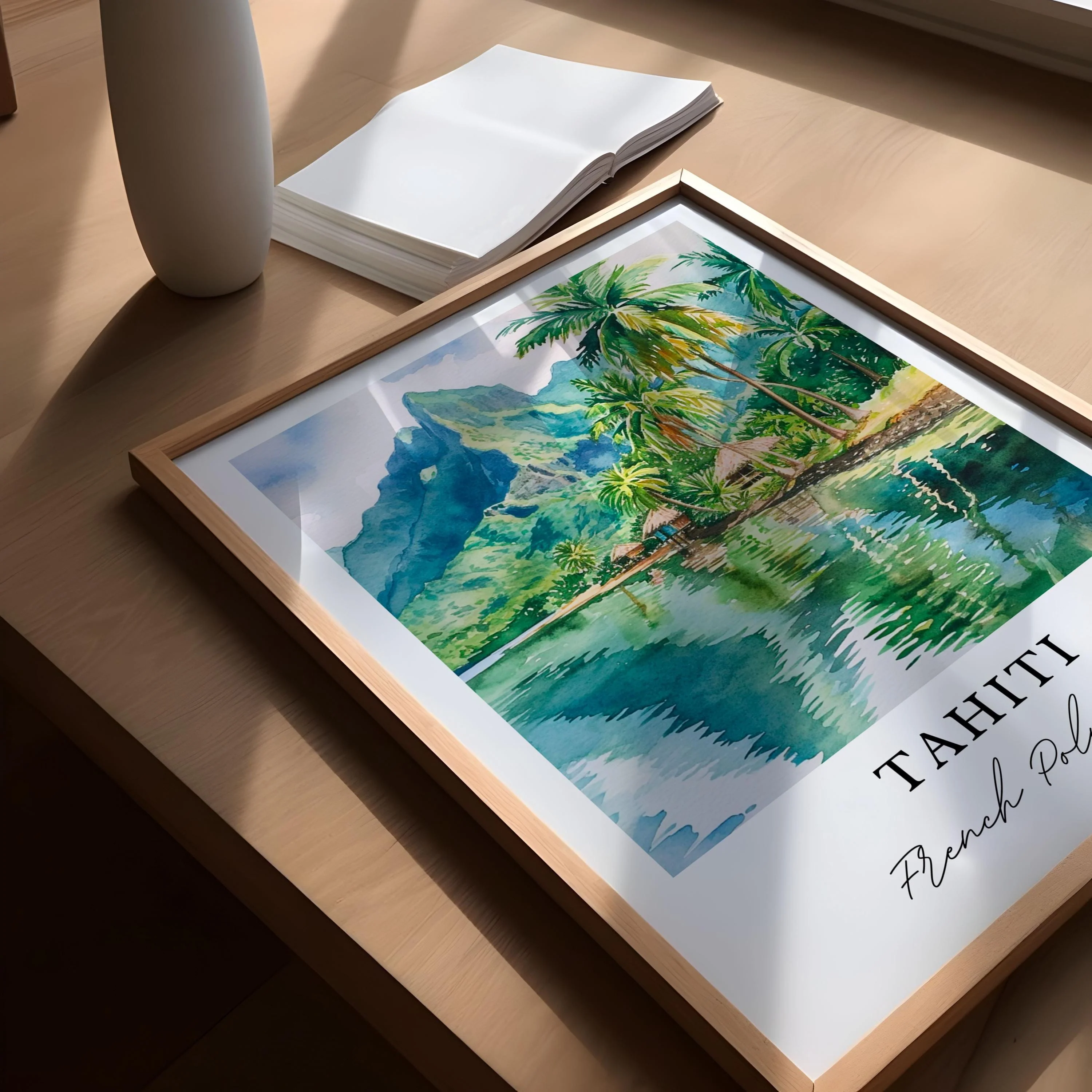 Tahiti, French Polynesia – Watercolor Art Print - Image 3