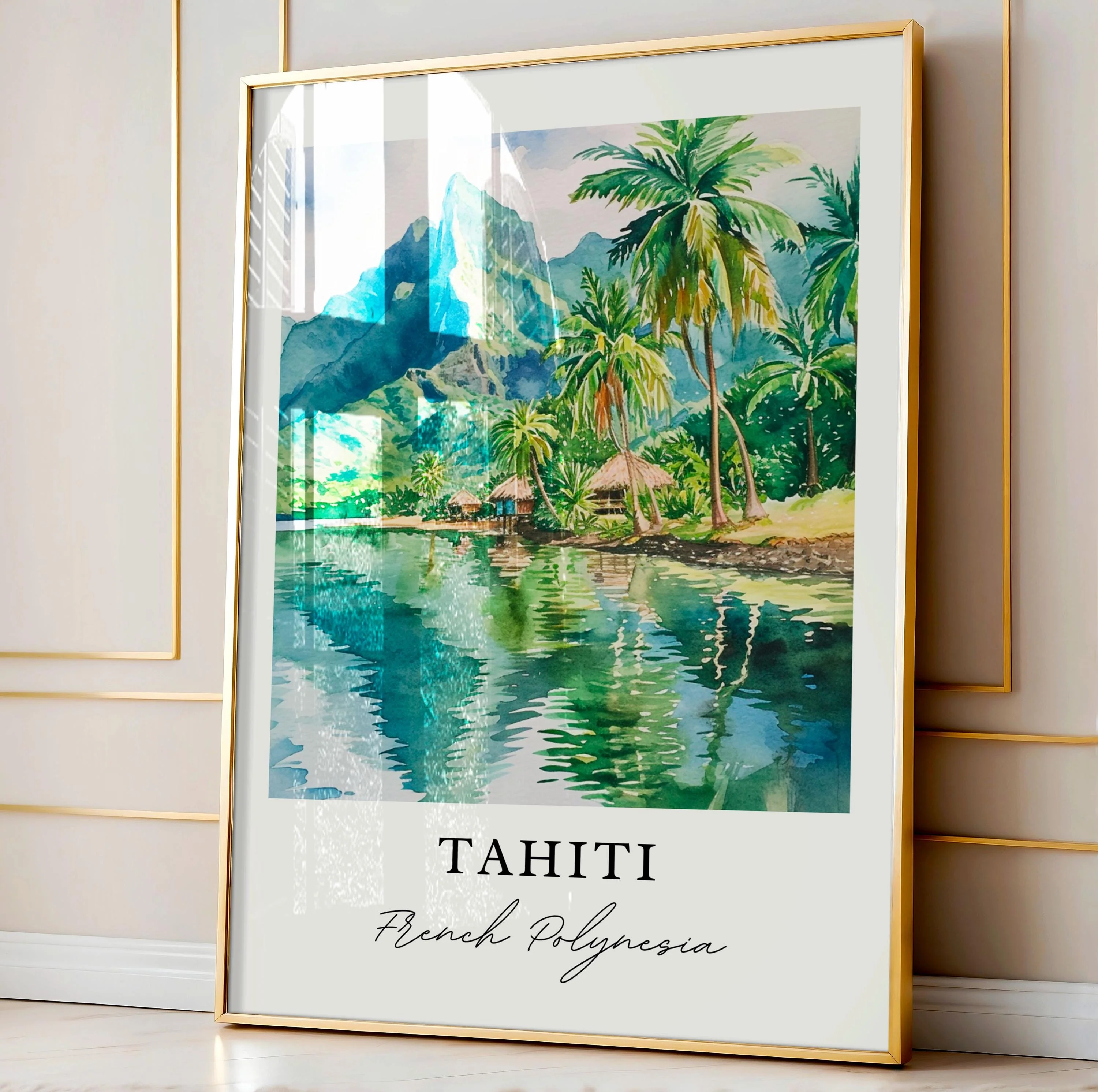 Tahiti, French Polynesia – Watercolor Art Print - Image 4