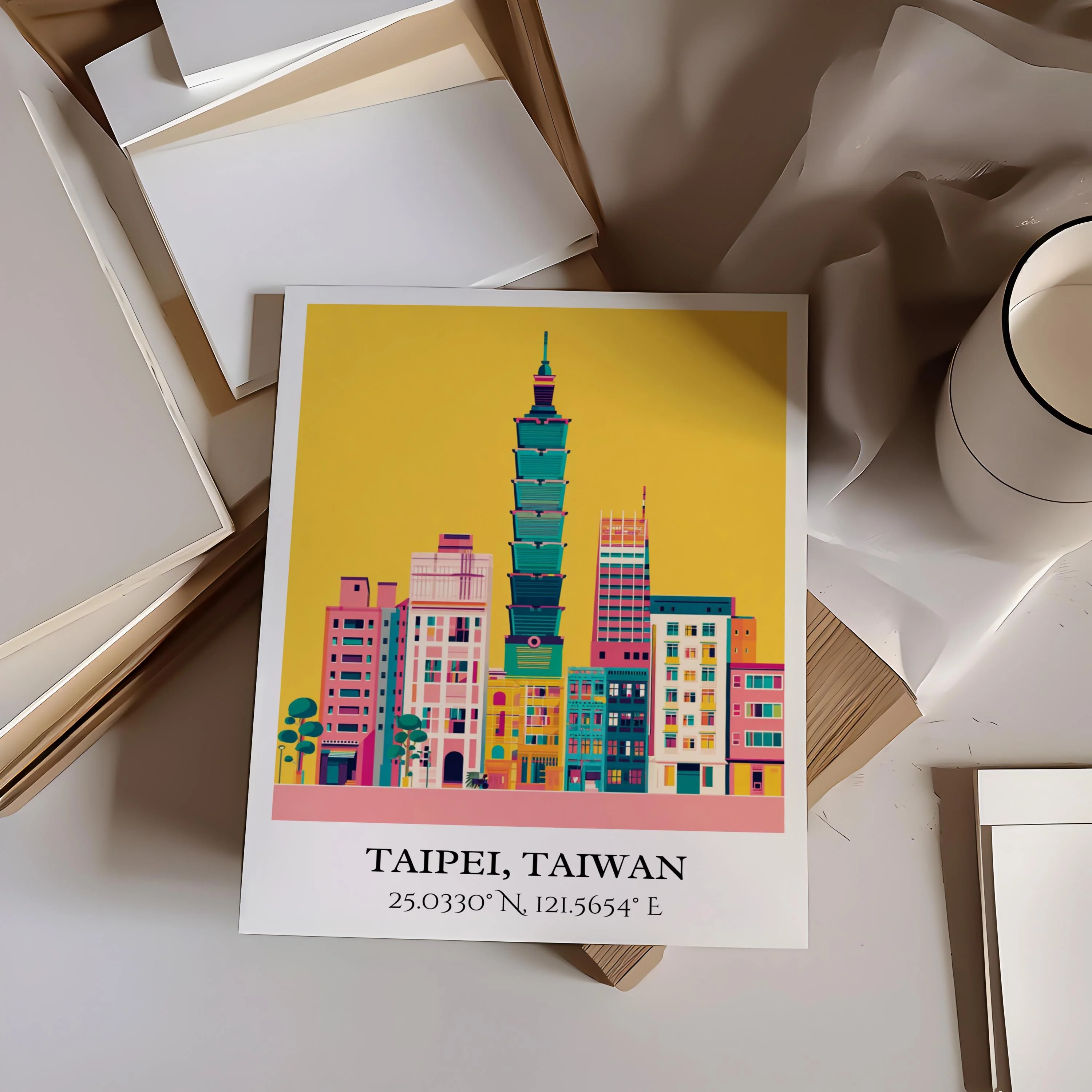 Taipei, Taiwan – Watercolor Art Print - Image 4