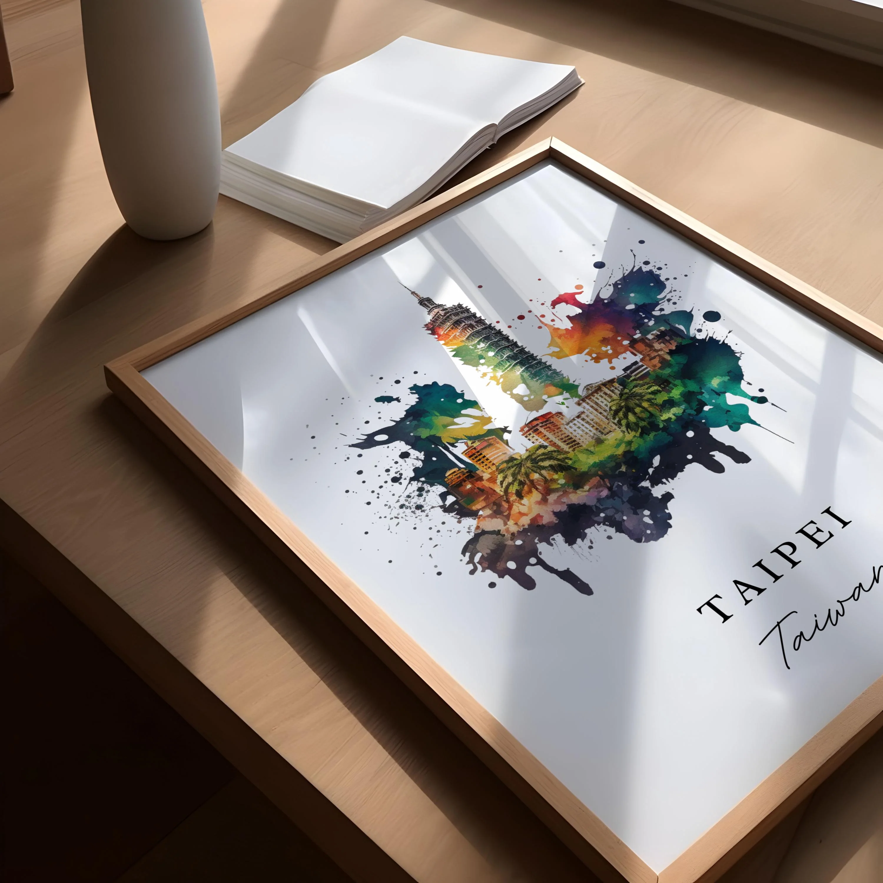 Taipei, Taiwan – Watercolor Art Print - Image 3