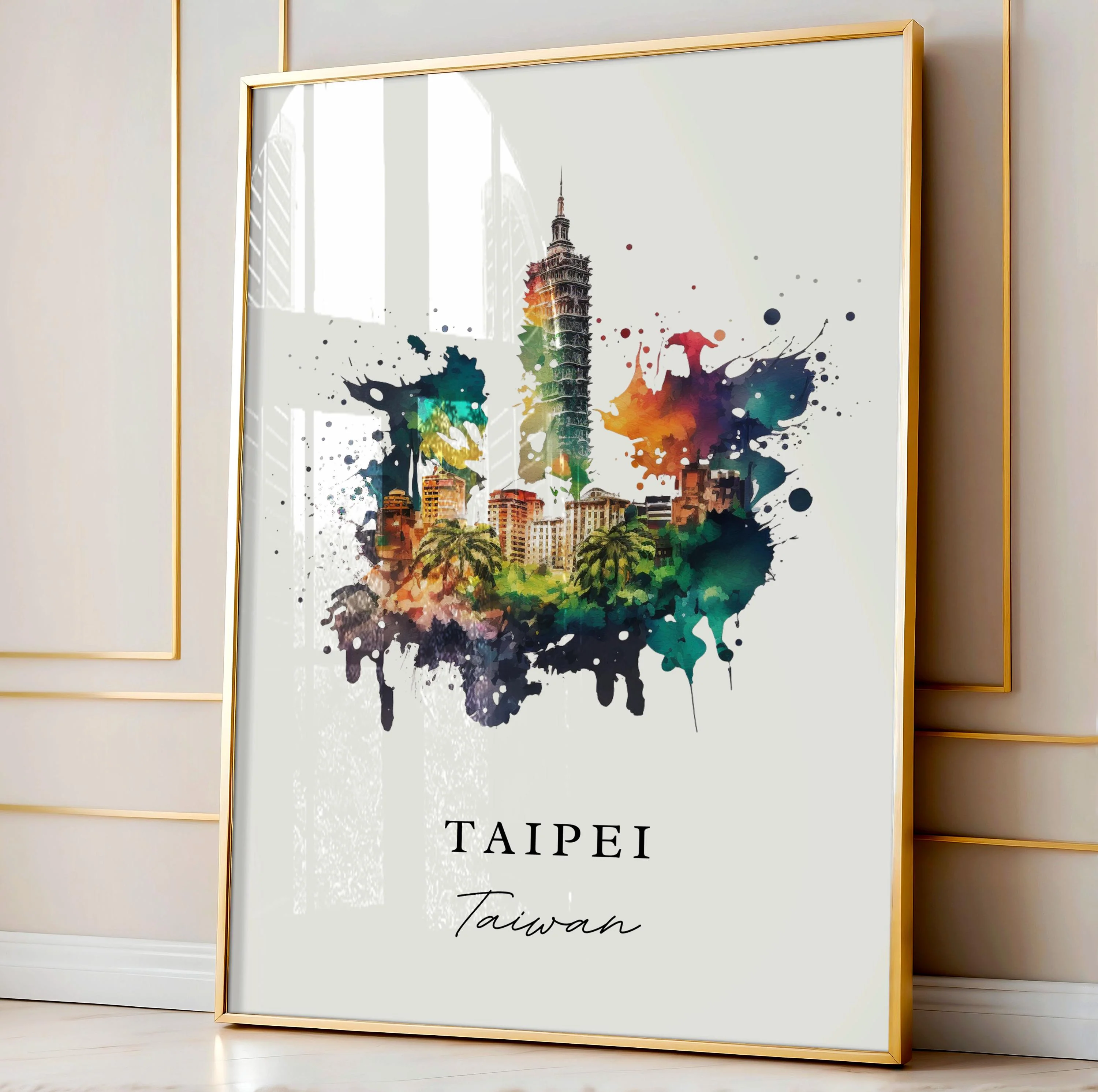Taipei, Taiwan – Watercolor Art Print - Image 4