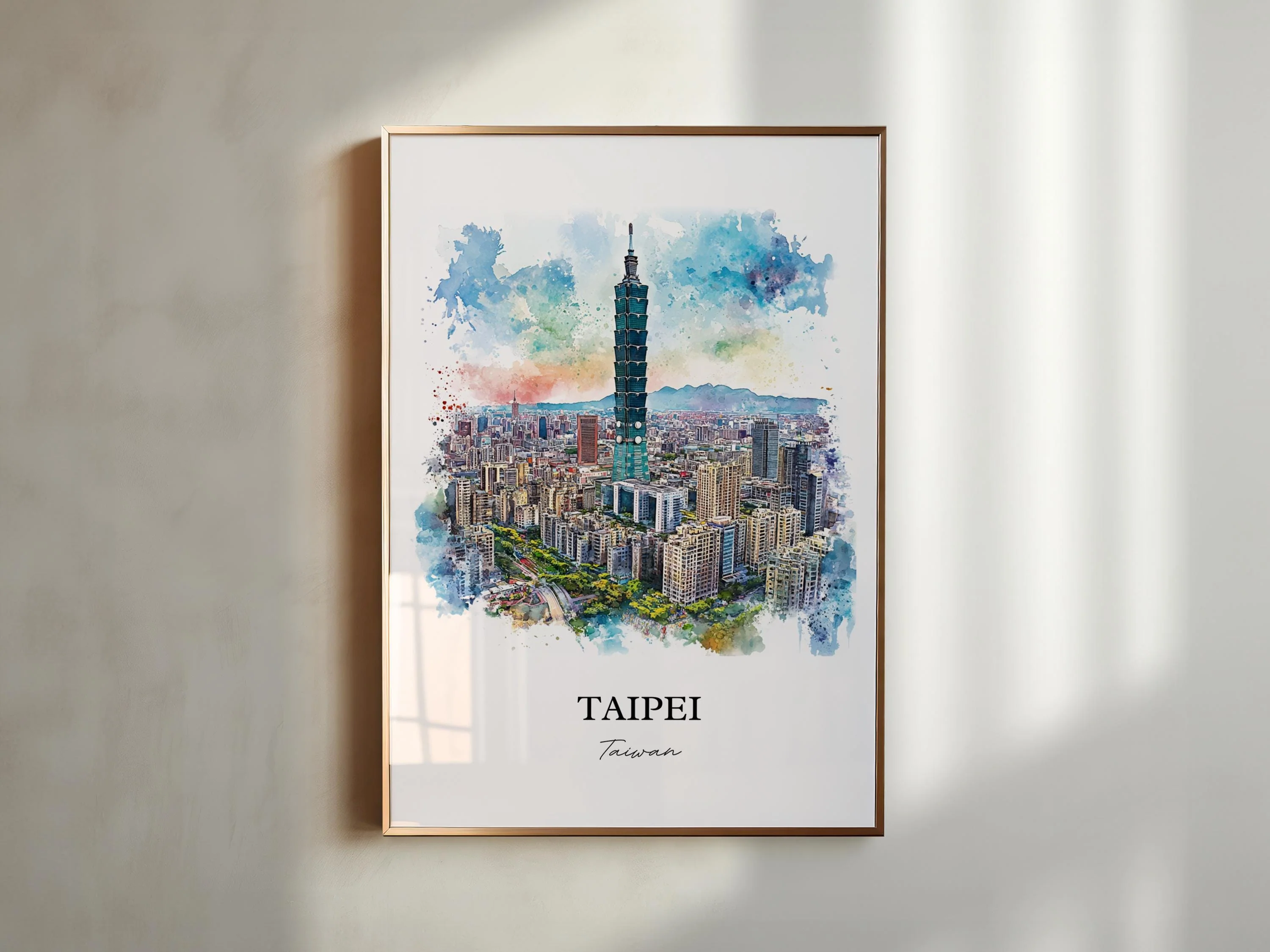 Taipei, Taiwan – Watercolor Art Print - Image 3