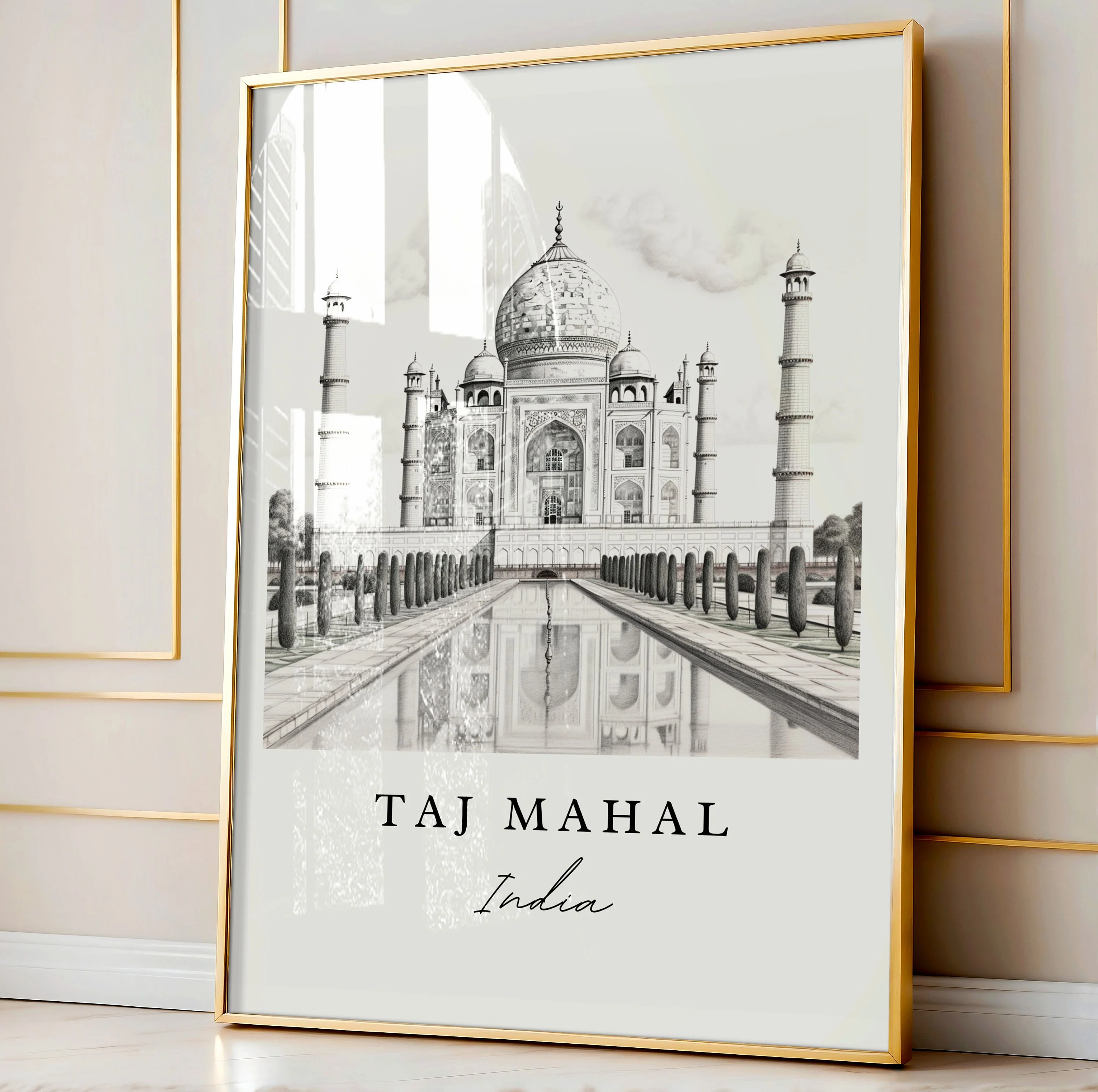 Taj Mahal, India – Watercolor Art Print - Image 4
