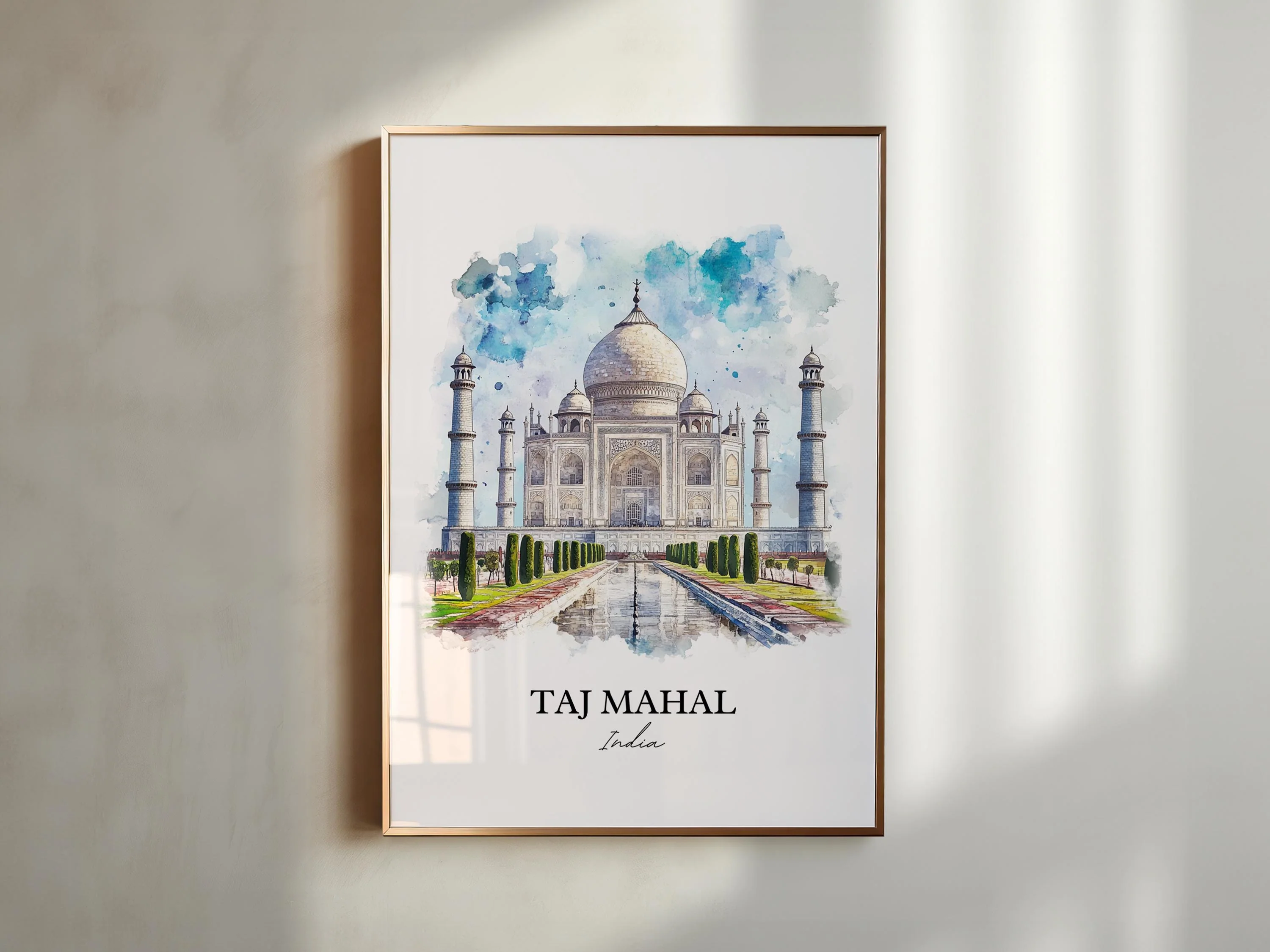 Taj Mahal, India – Watercolor Art Print - Image 4