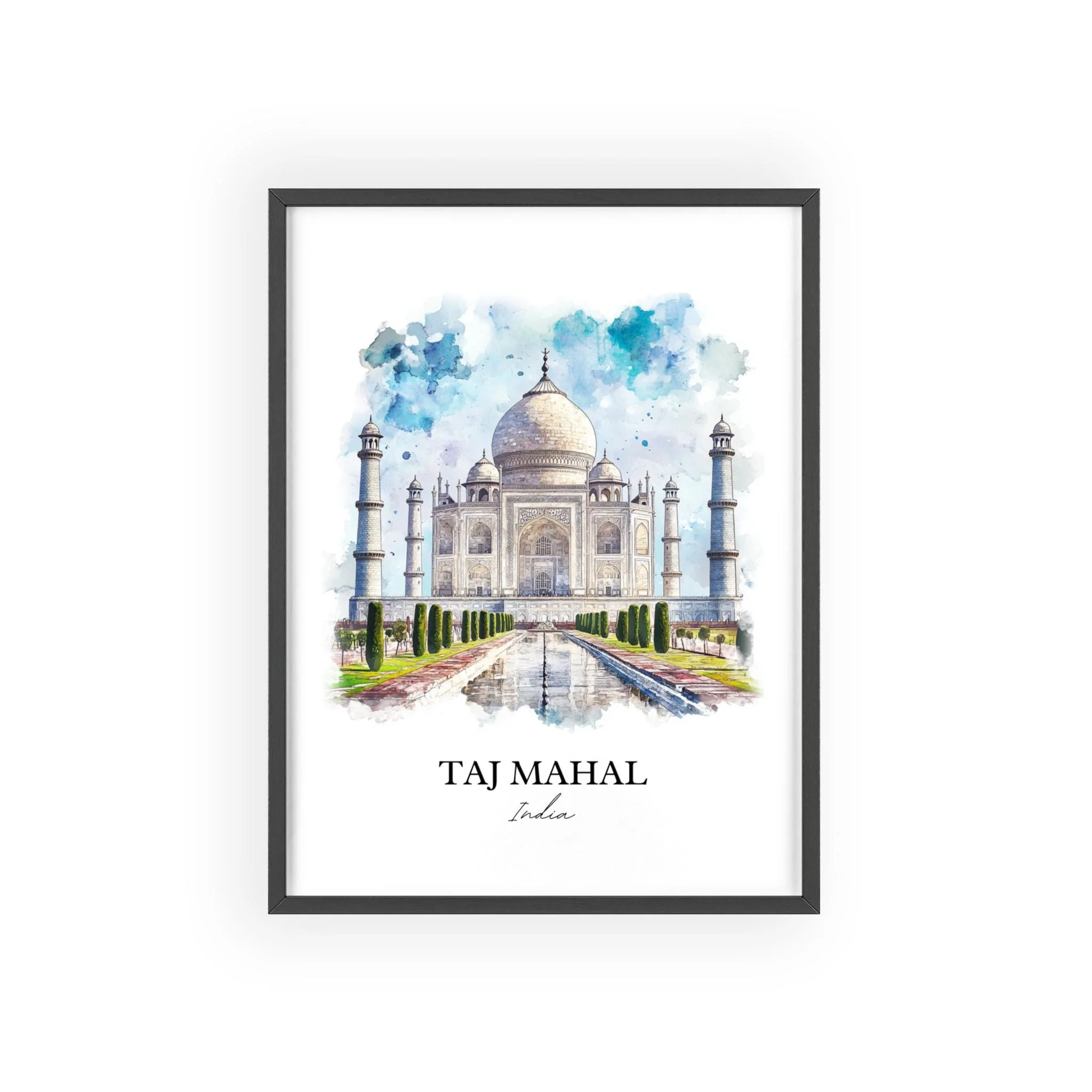 Taj Mahal, India – Watercolor Art Print - Image 7