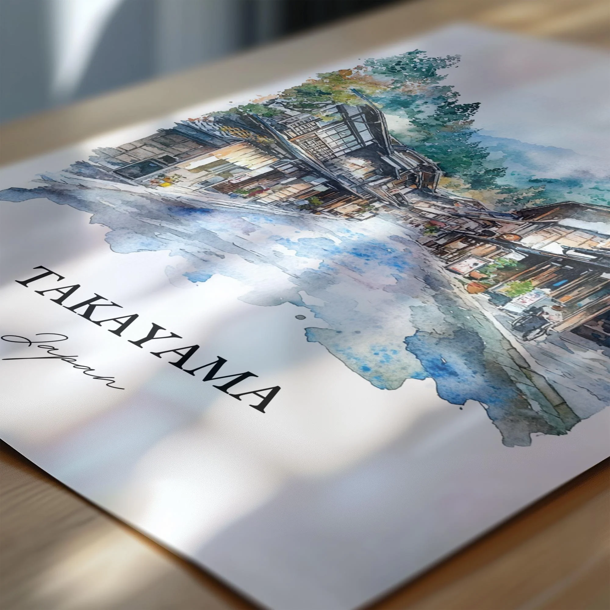 Takayama, Japan – Watercolor Art Print - Image 2