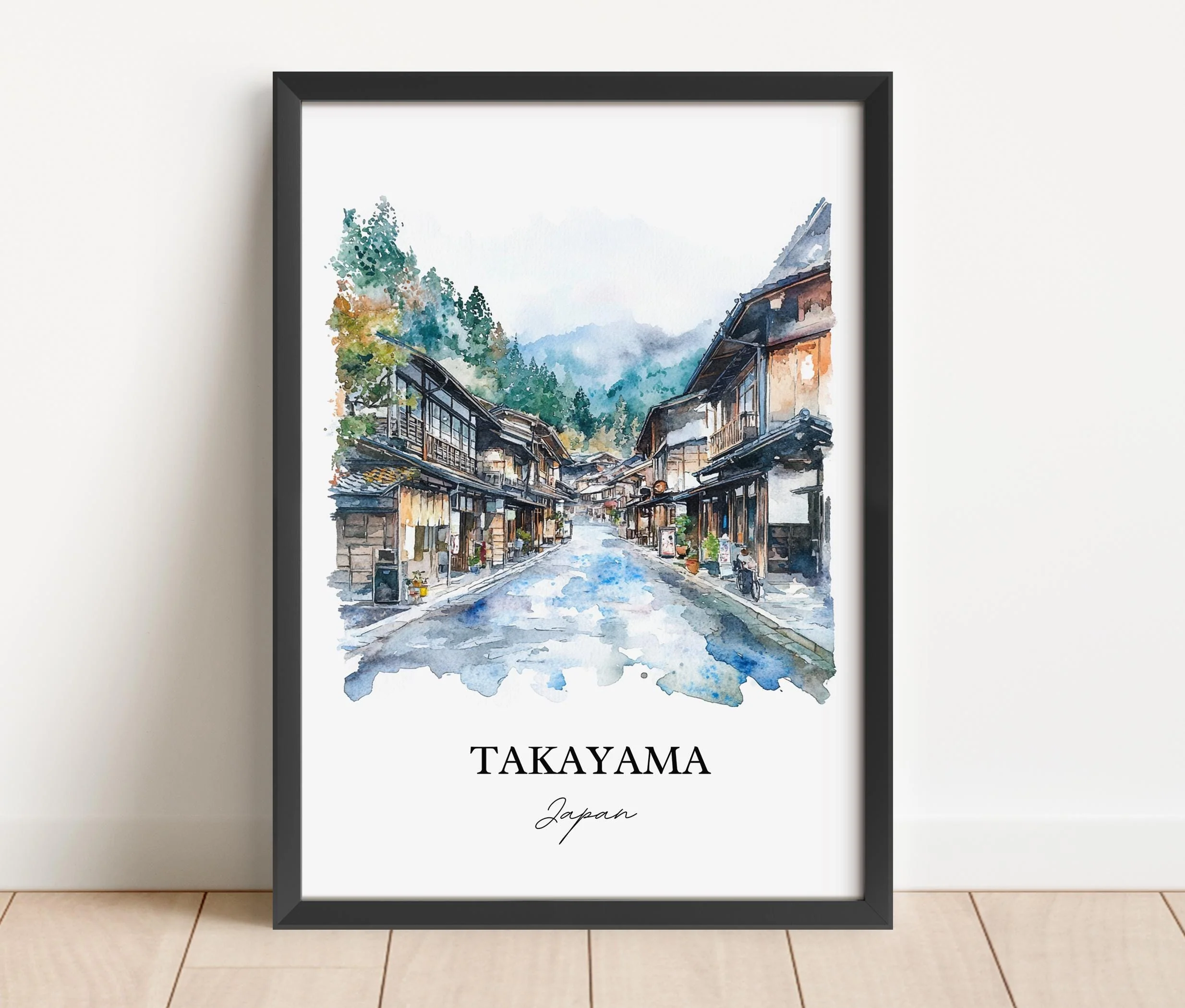 Takayama, Japan – Watercolor Art Print - Image 3