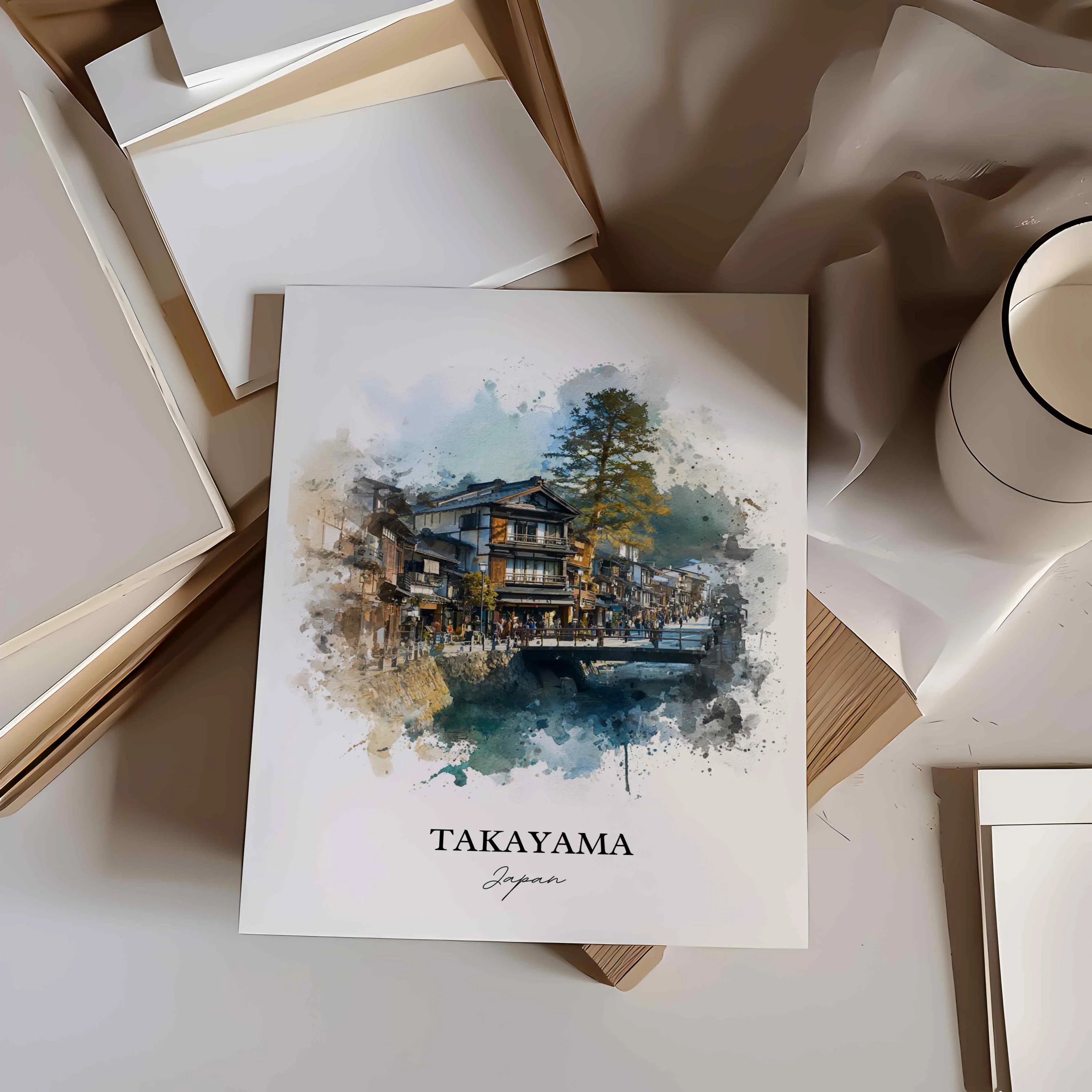 Takayama, Japan – Watercolor Art Print - Image 9