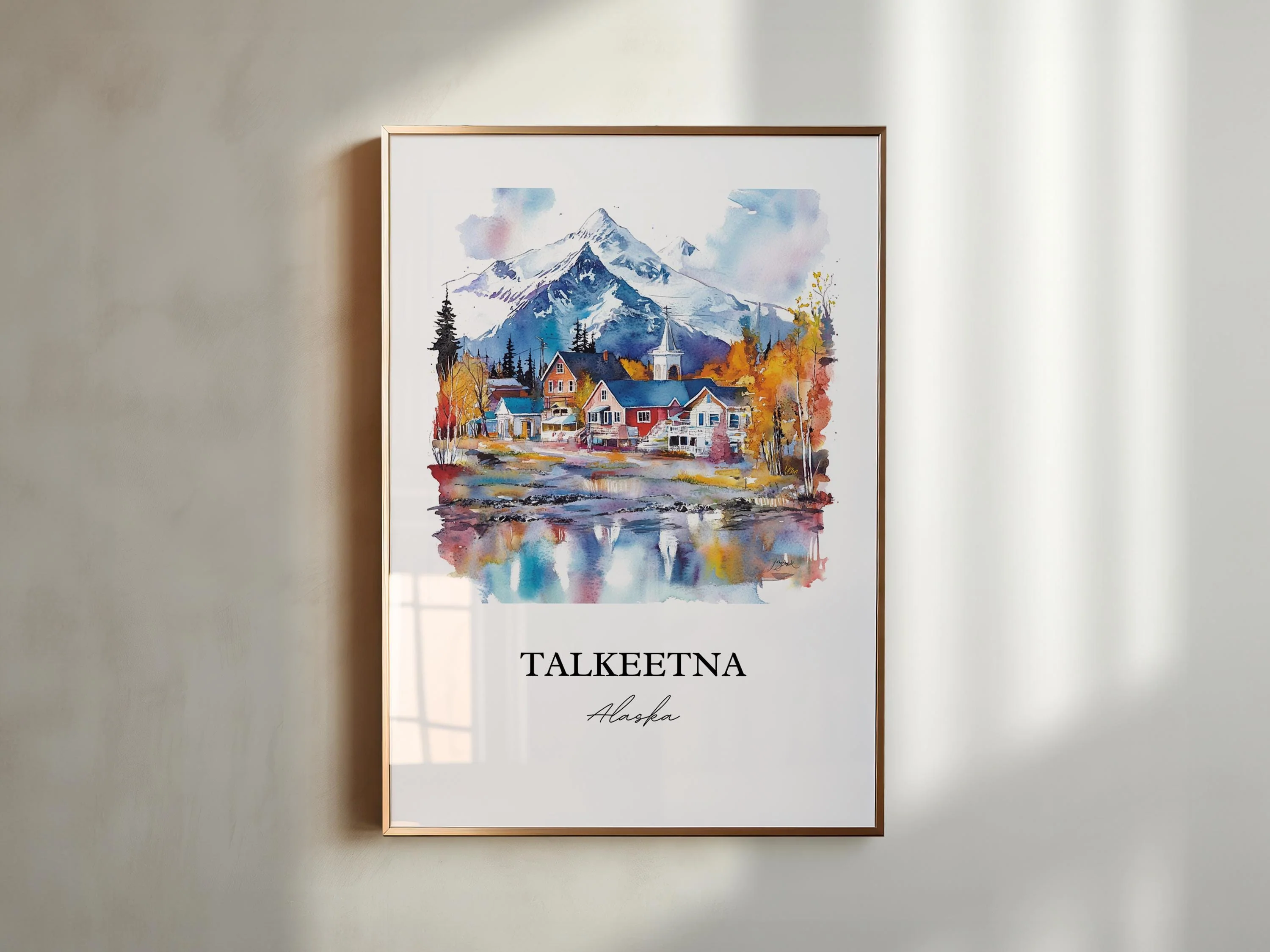 Talkeetna, AK, USA – Watercolor Art Print - Image 3