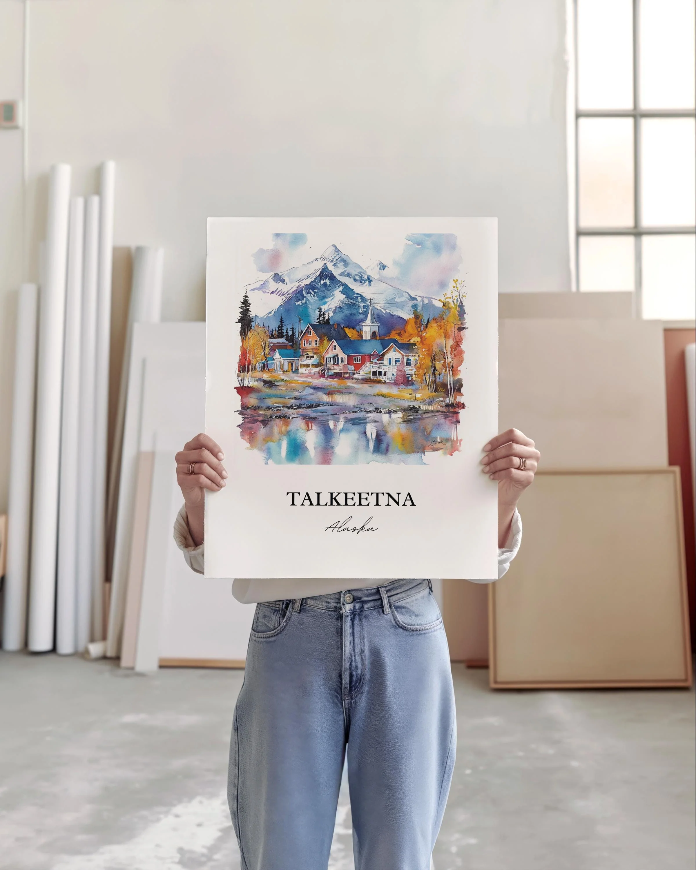 Talkeetna, AK, USA – Watercolor Art Print - Image 5