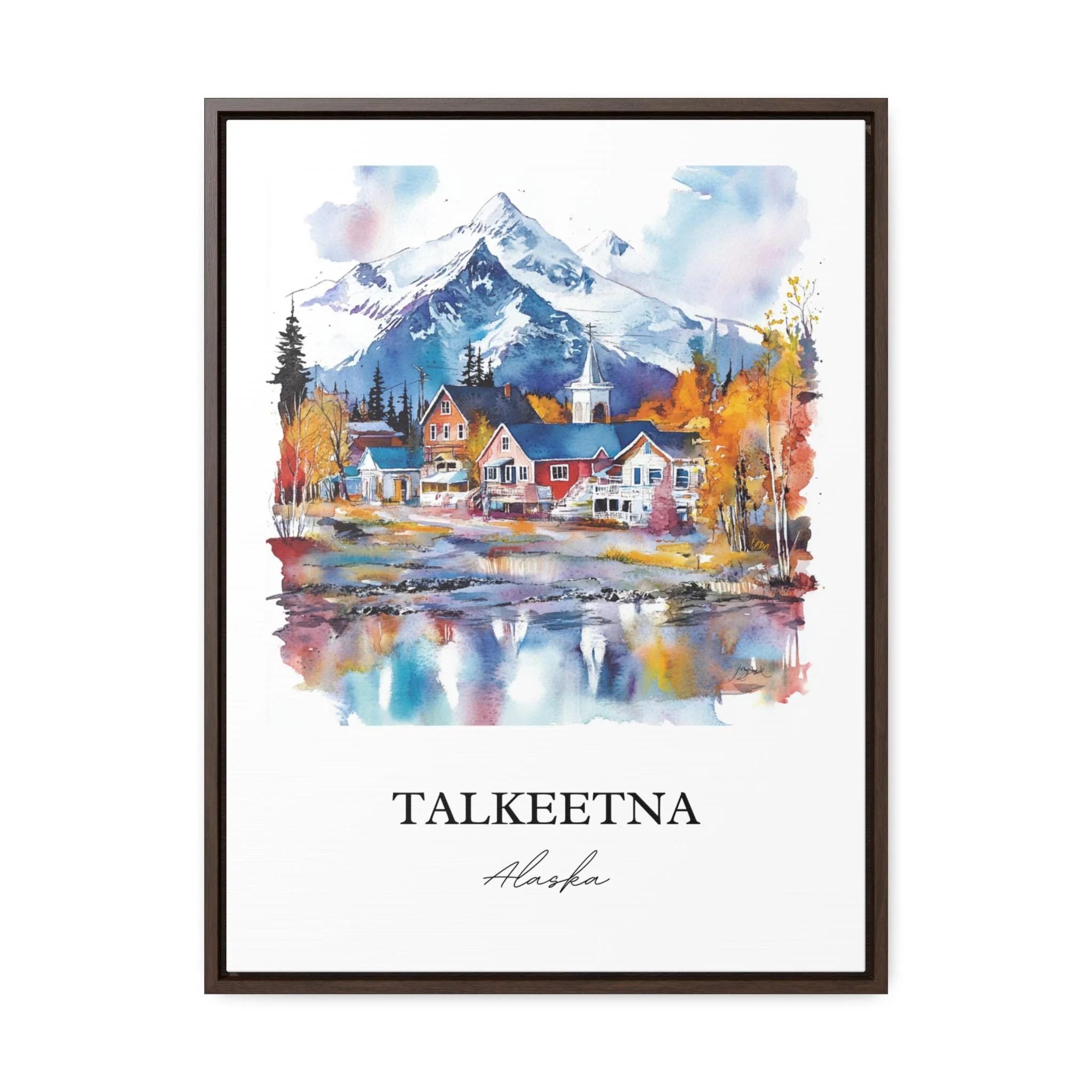 Talkeetna, AK, USA – Watercolor Art Print - Image 7