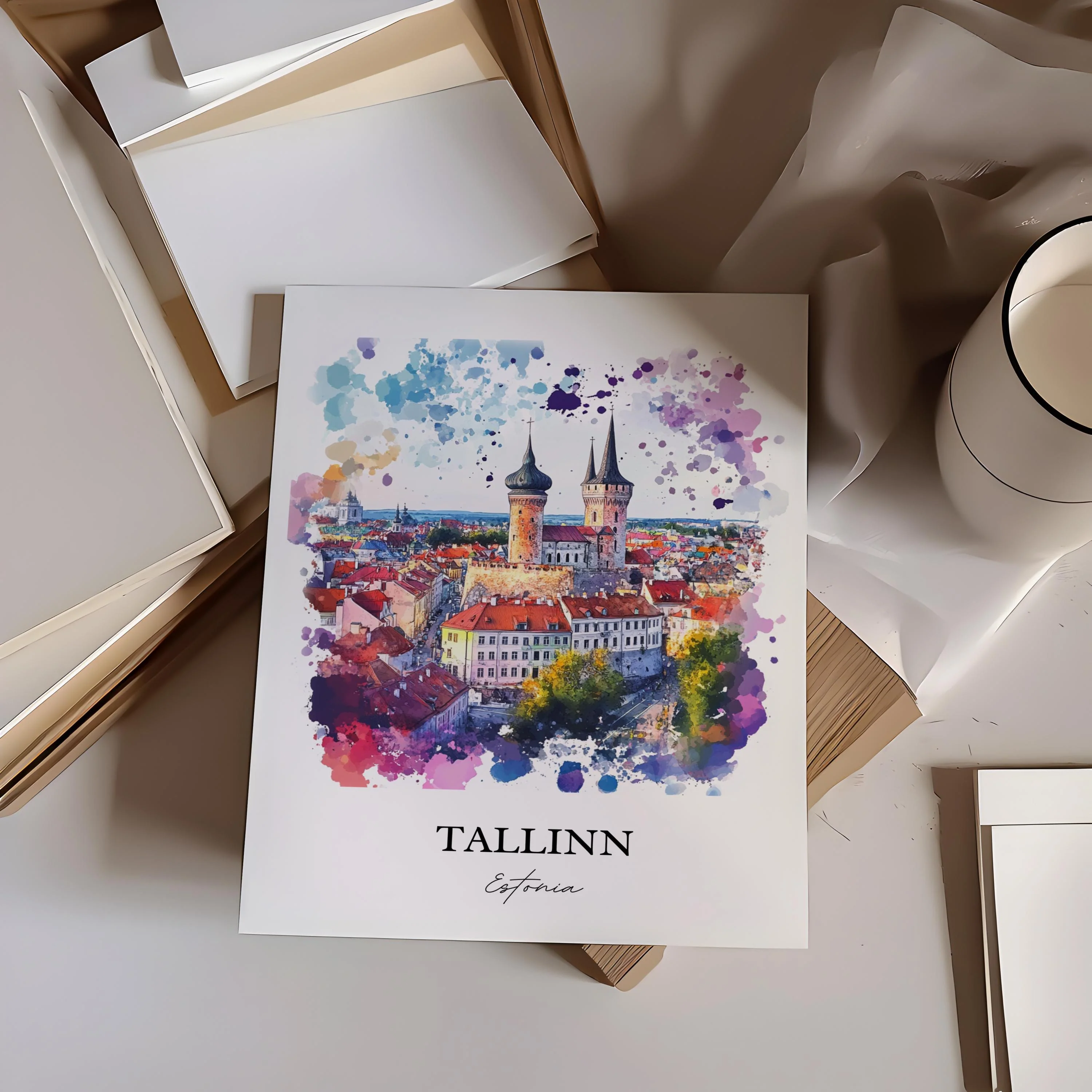 Tallinn, Estonia – Watercolor Art Print - Image 4