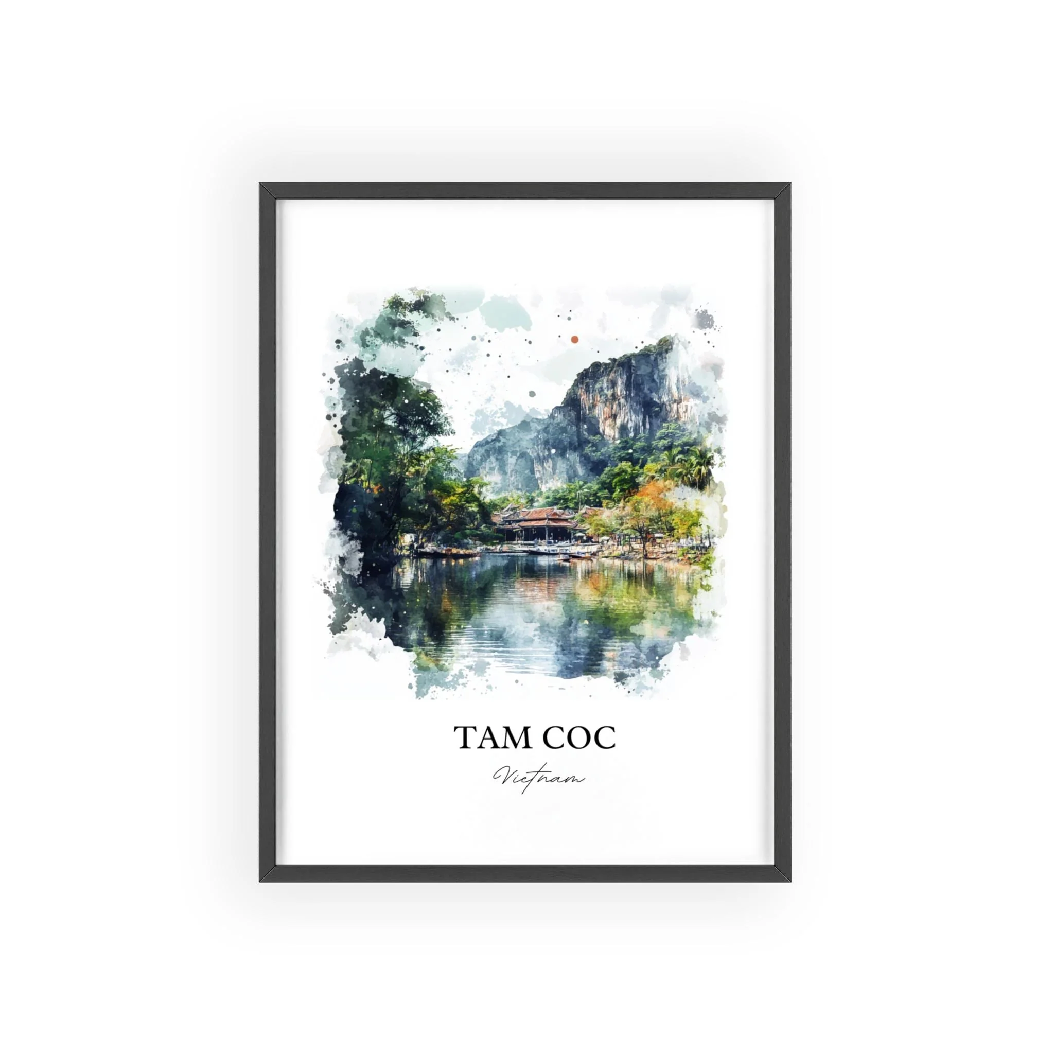 Tam Coc, Vietnam – Watercolor Art Print - Image 7