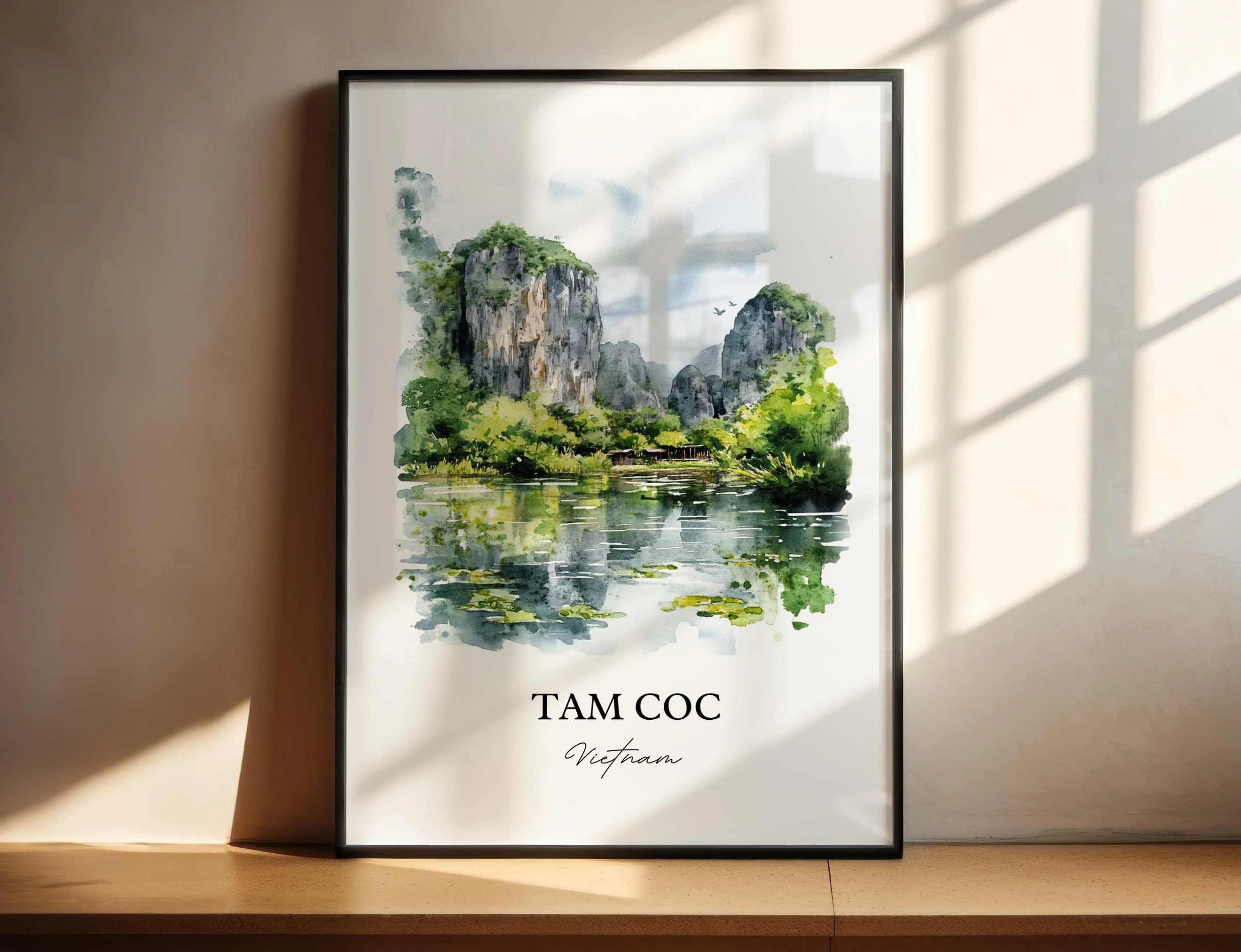Tam Coc, Vietnam – Watercolor Art Print