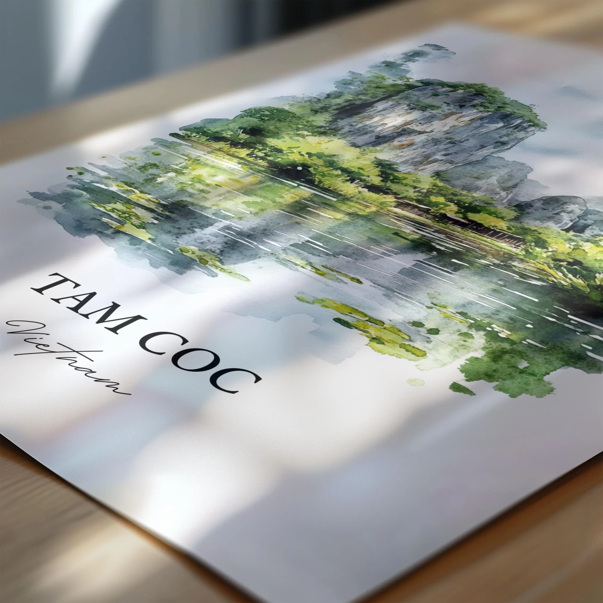 Tam Coc, Vietnam – Watercolor Art Print - Image 2