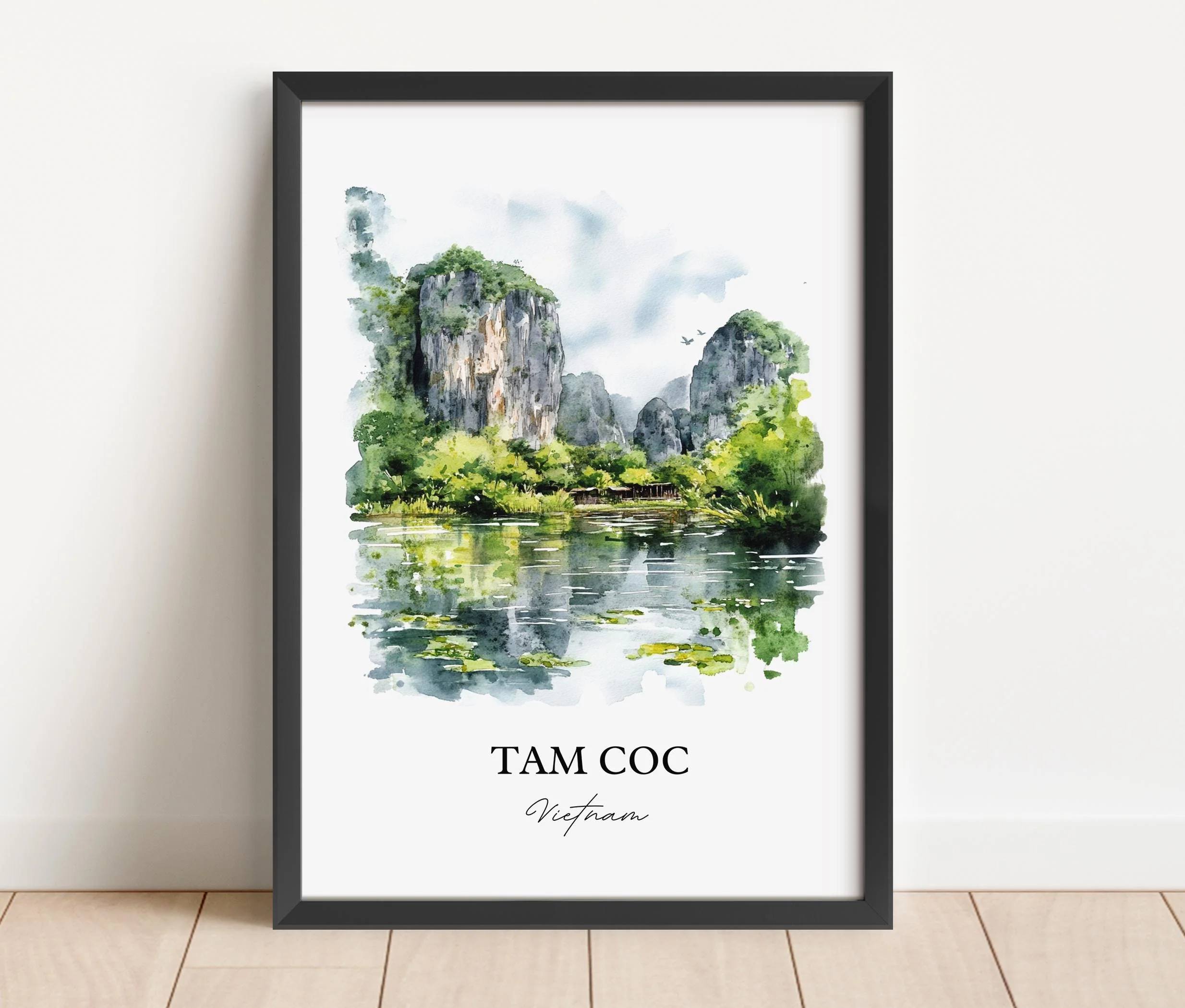 Tam Coc, Vietnam – Watercolor Art Print - Image 6