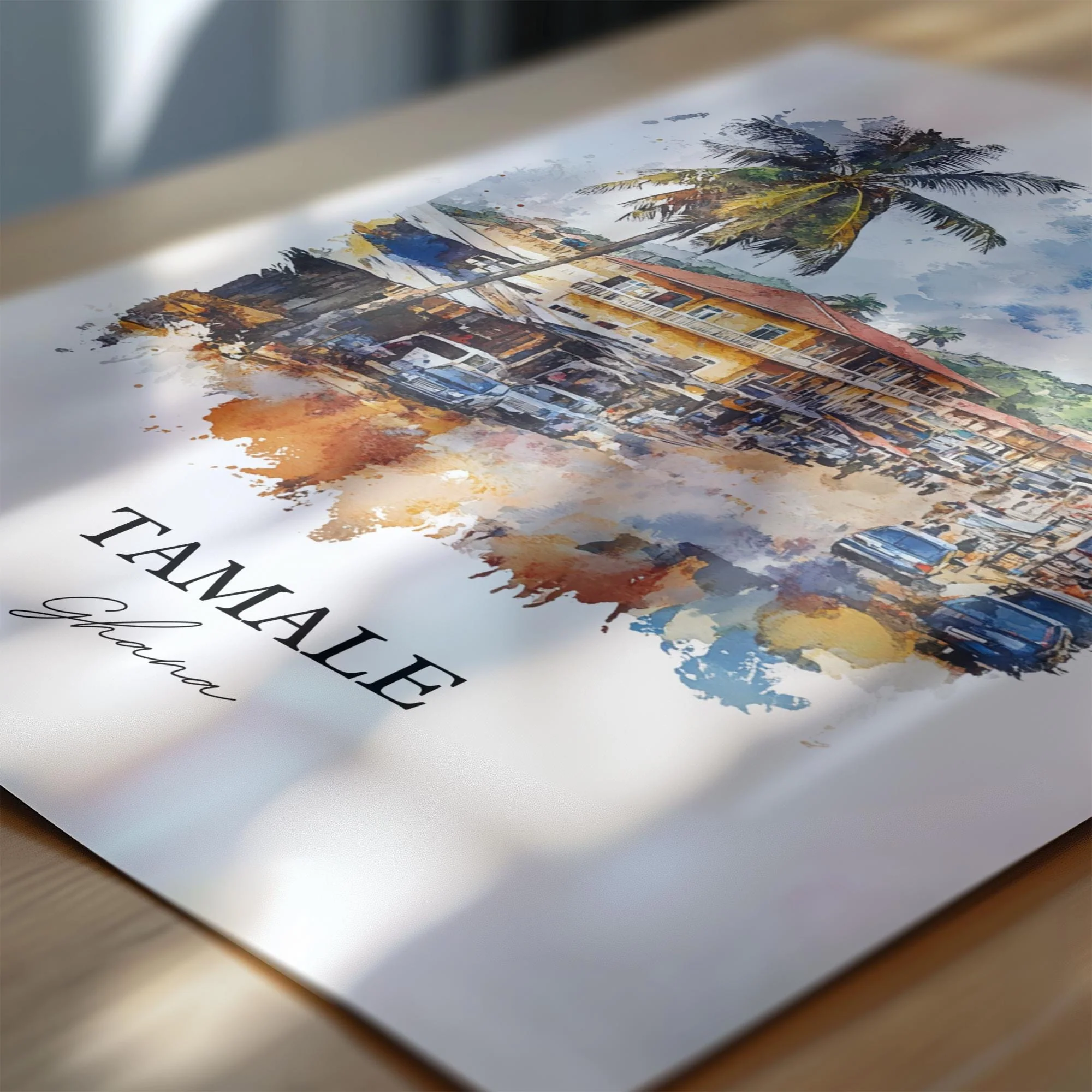 Tamale, Ghana – Watercolor Art Print - Image 2