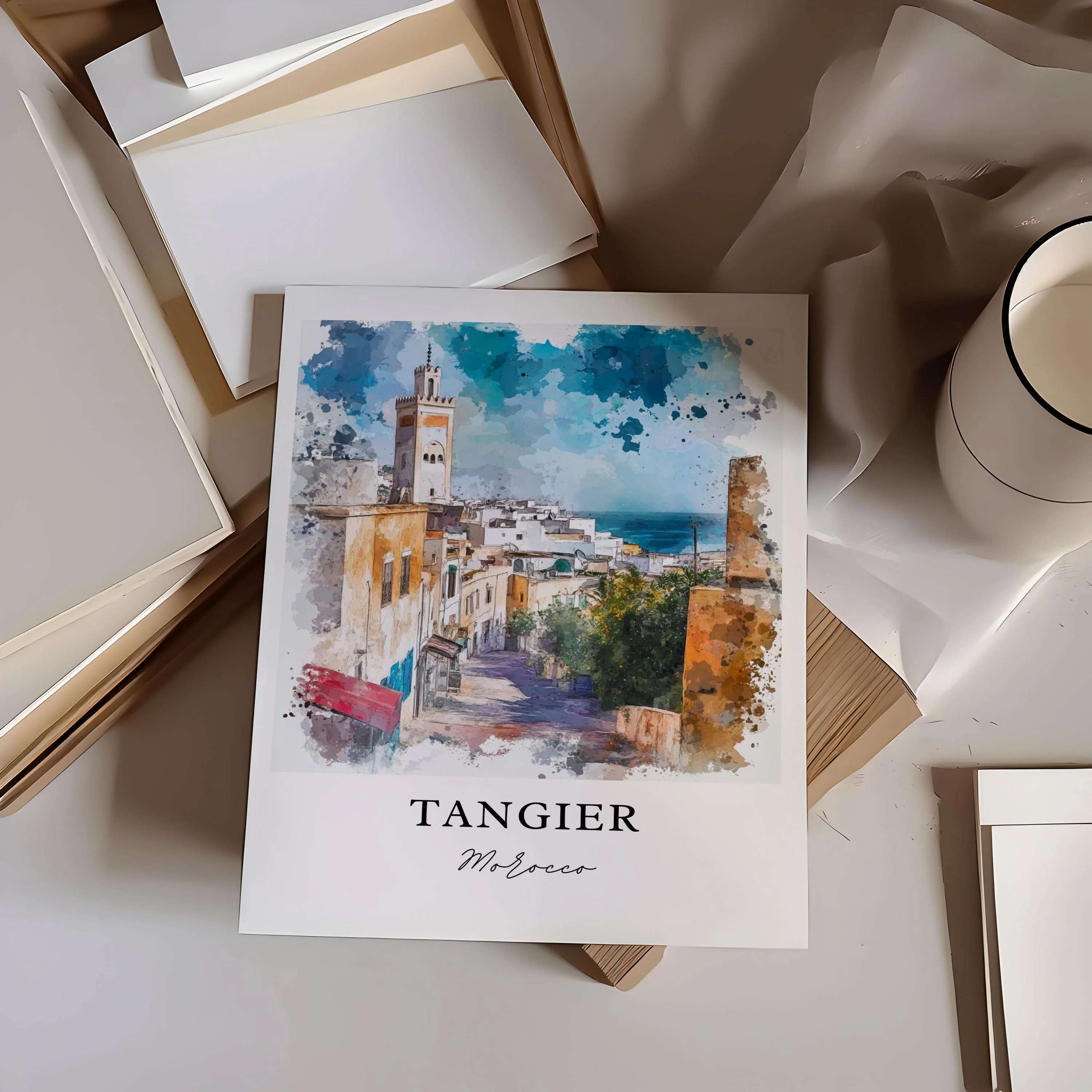 Tangier, Morocco – Watercolor Art Print - Image 4