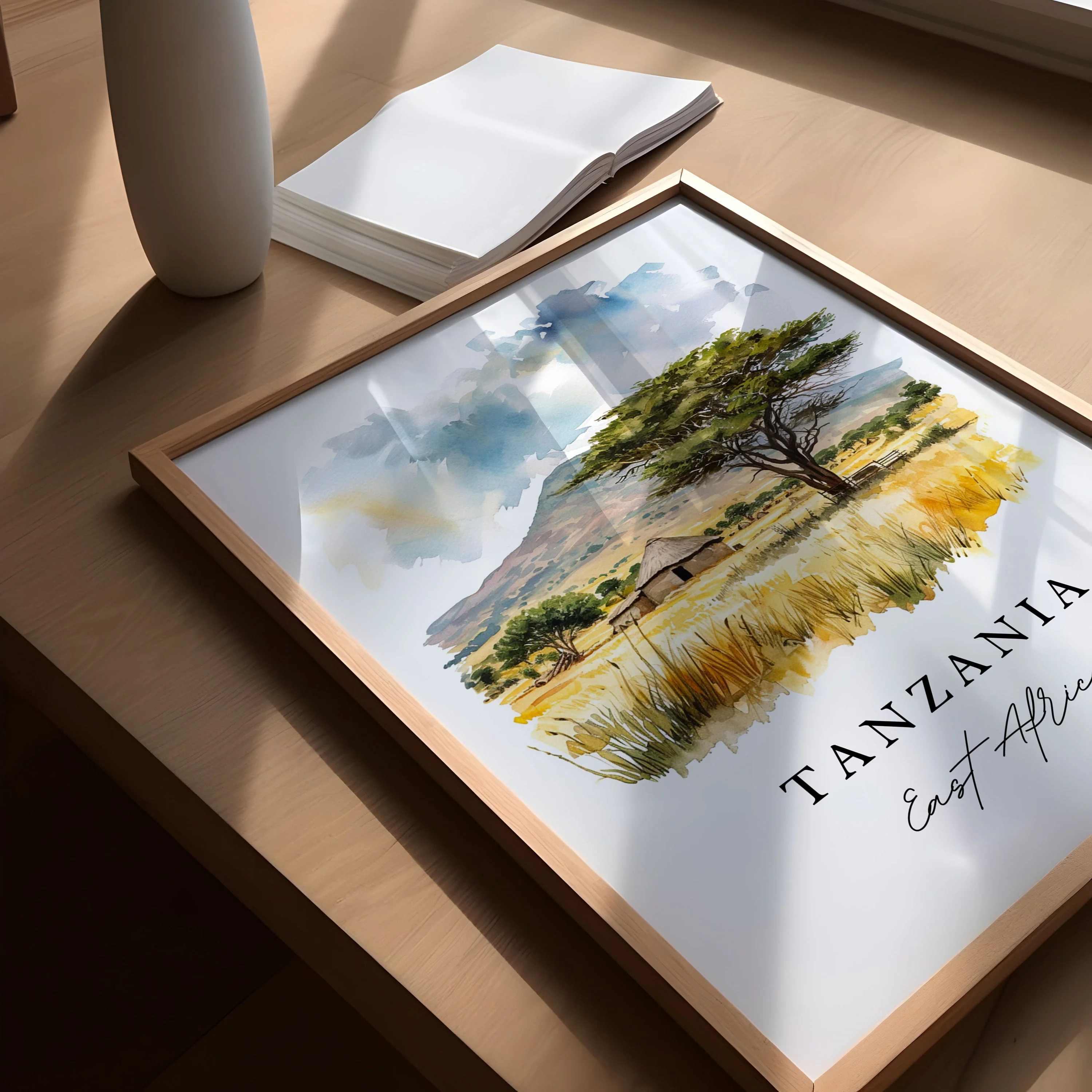 Tanzania, East Africa – Watercolor Art Print - Image 2