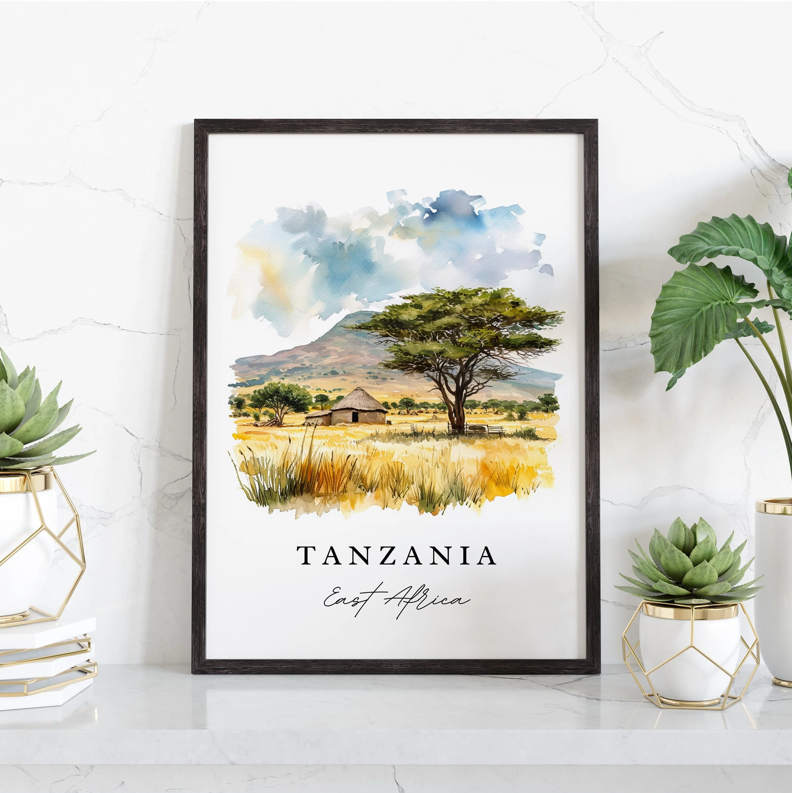 Tanzania, East Africa – Watercolor Art Print - Image 5