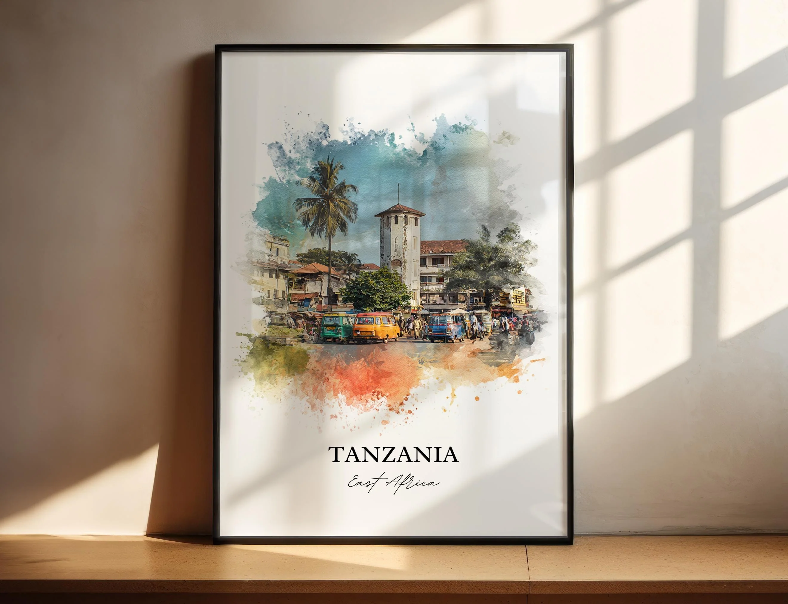 Tanzania, Tanzania – Watercolor Art Print