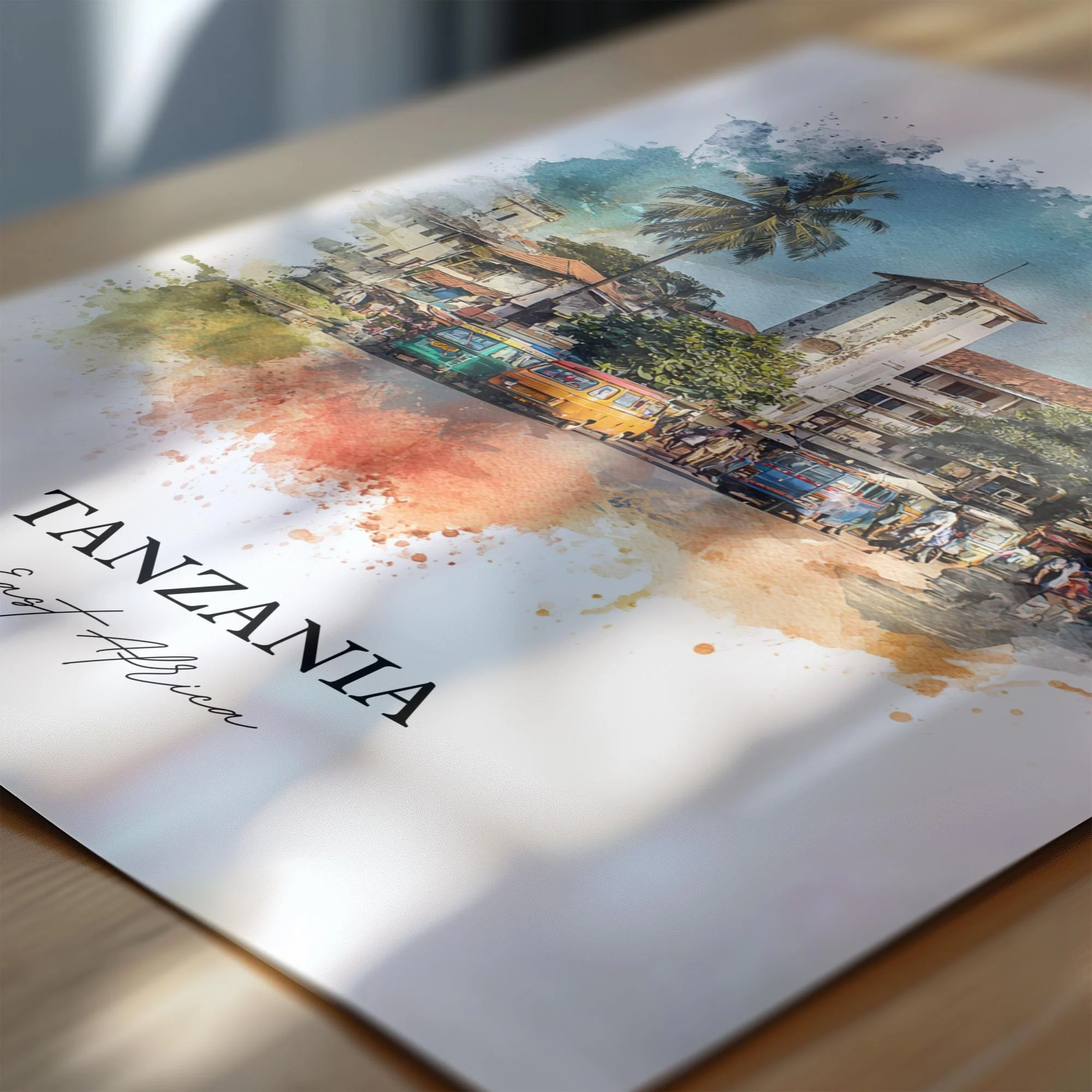 Tanzania, Tanzania – Watercolor Art Print - Image 2