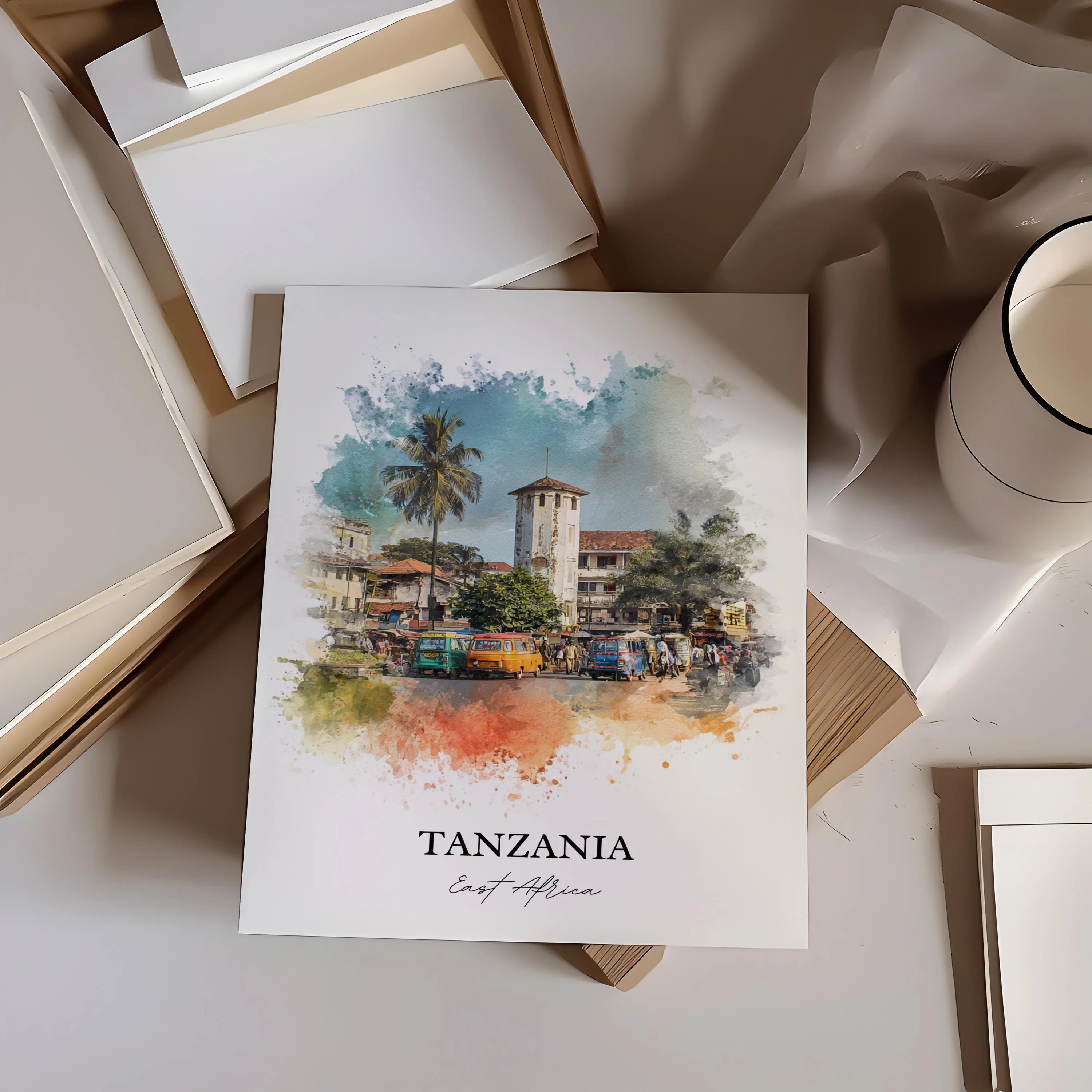 Tanzania, Tanzania – Watercolor Art Print - Image 6