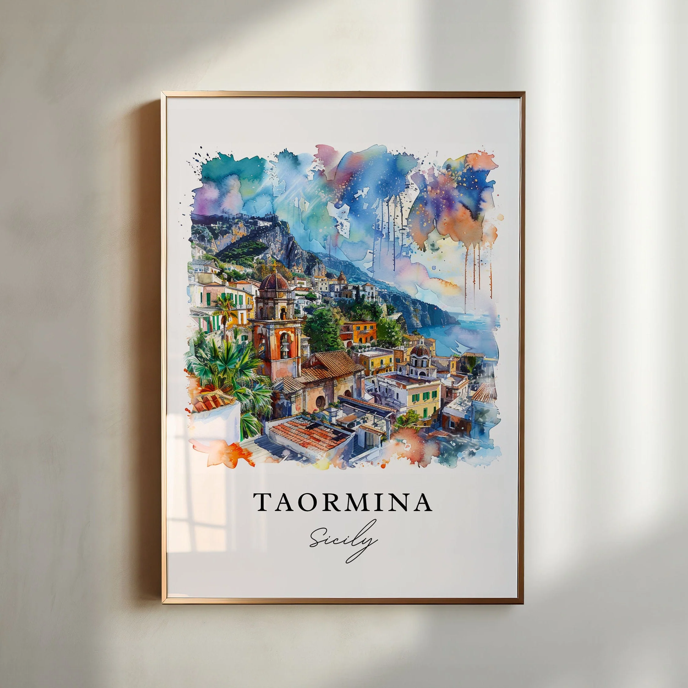 Taormina, Italy – Watercolor Art Print