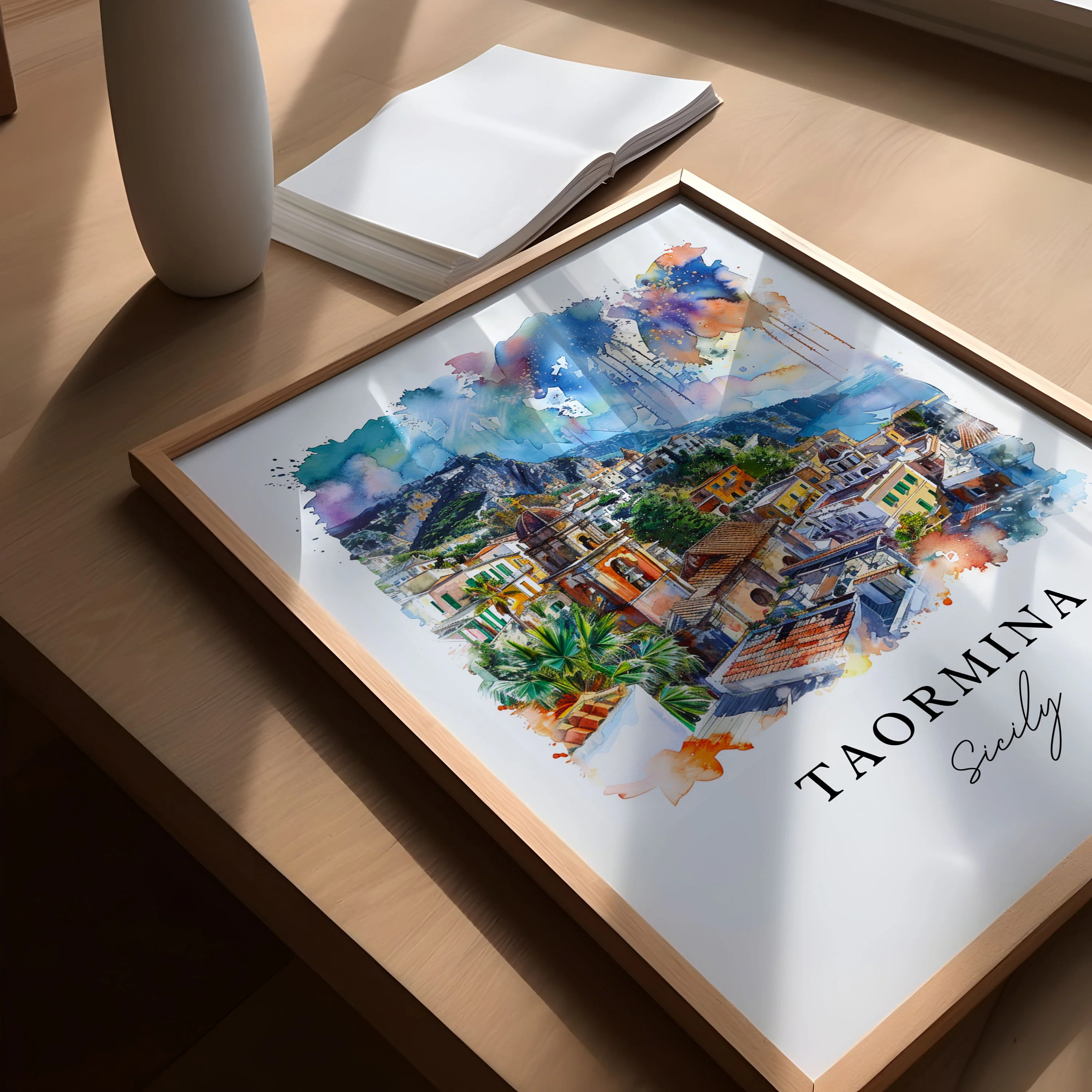 Taormina, Italy – Watercolor Art Print - Image 3