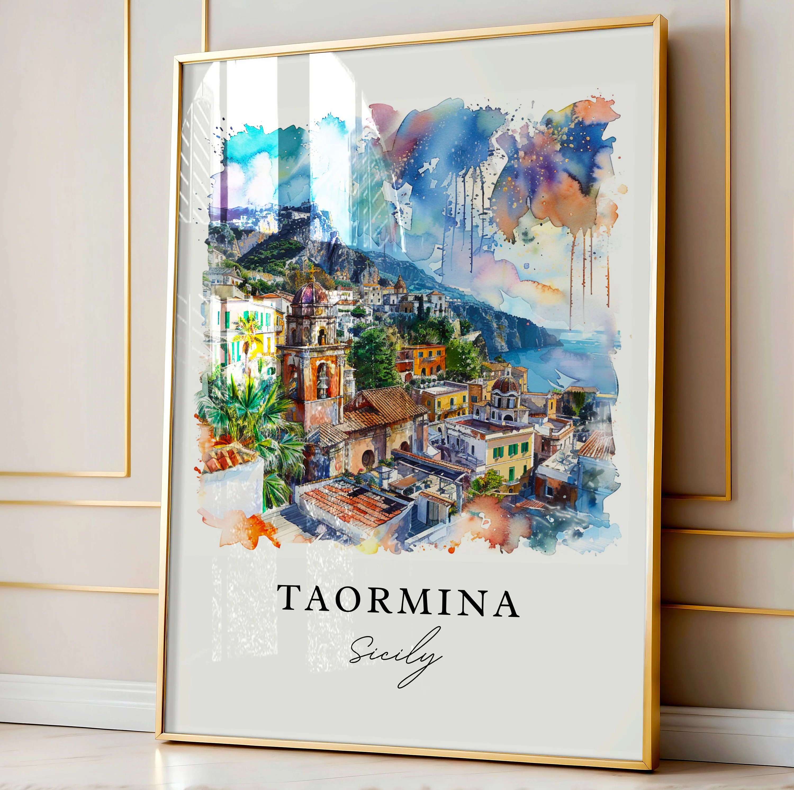 Taormina, Italy – Watercolor Art Print - Image 4