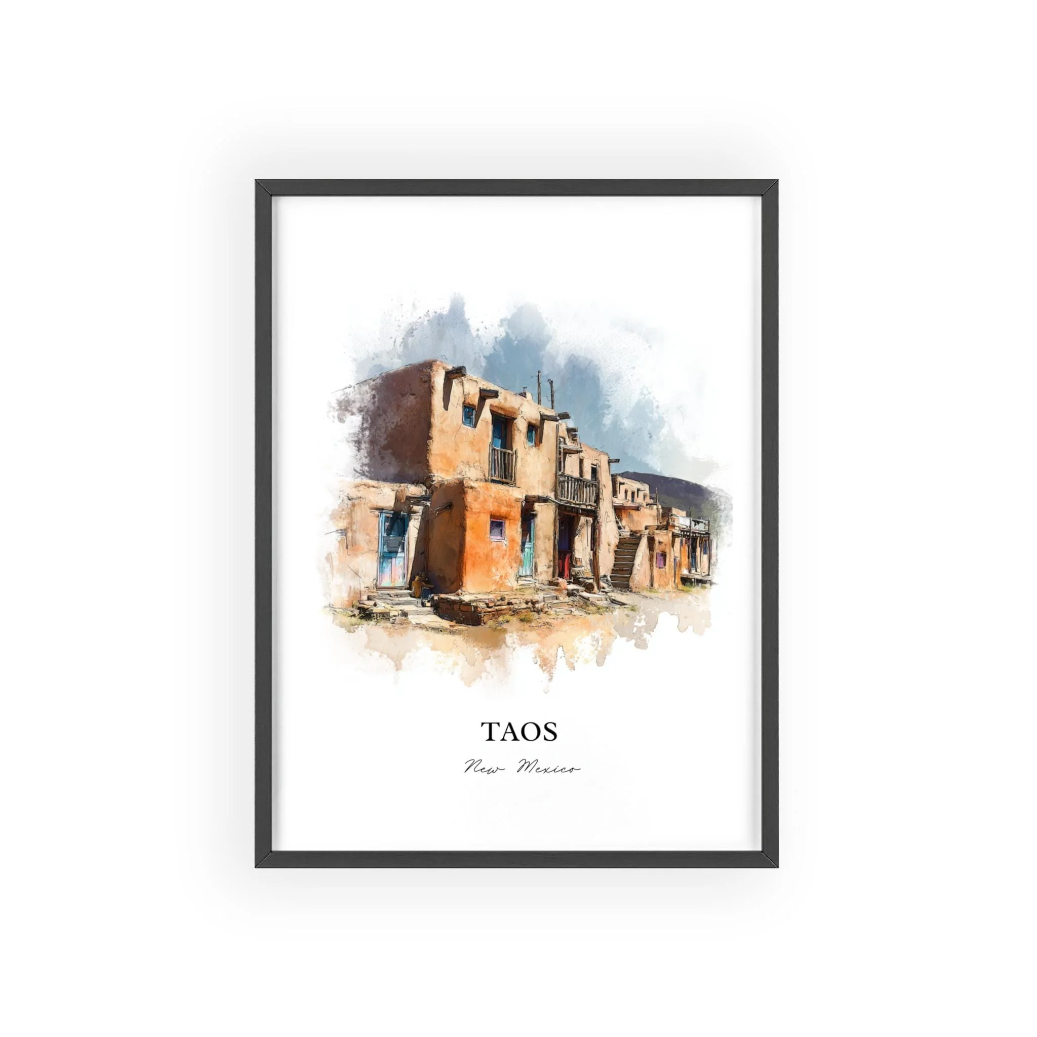 Taos, New Mexico – Watercolor Art Print - Image 9