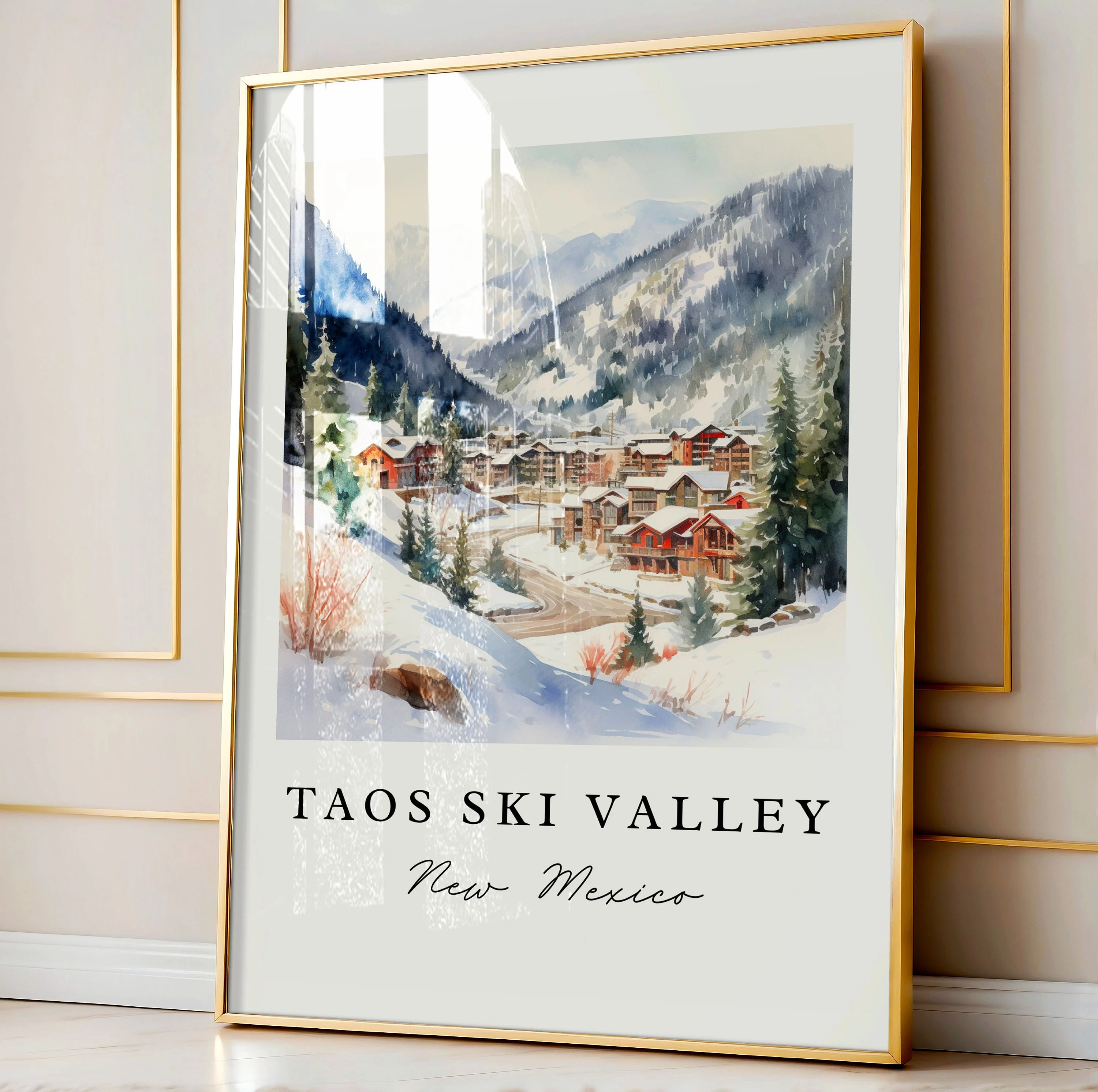 Taos Ski Valley, New Mexico, USA – Watercolor Art Print - Image 4