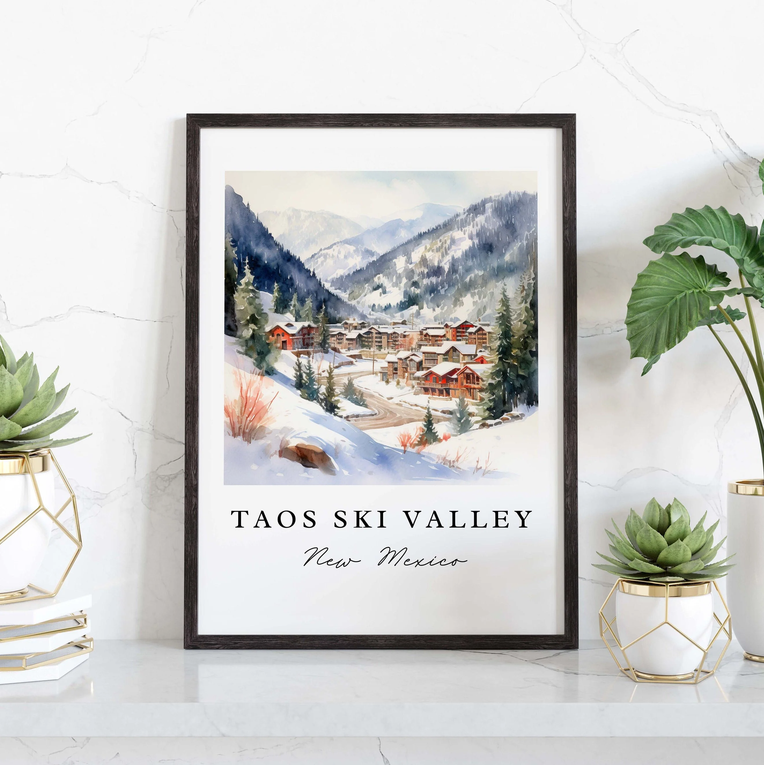 Taos Ski Valley, New Mexico, USA – Watercolor Art Print - Image 5