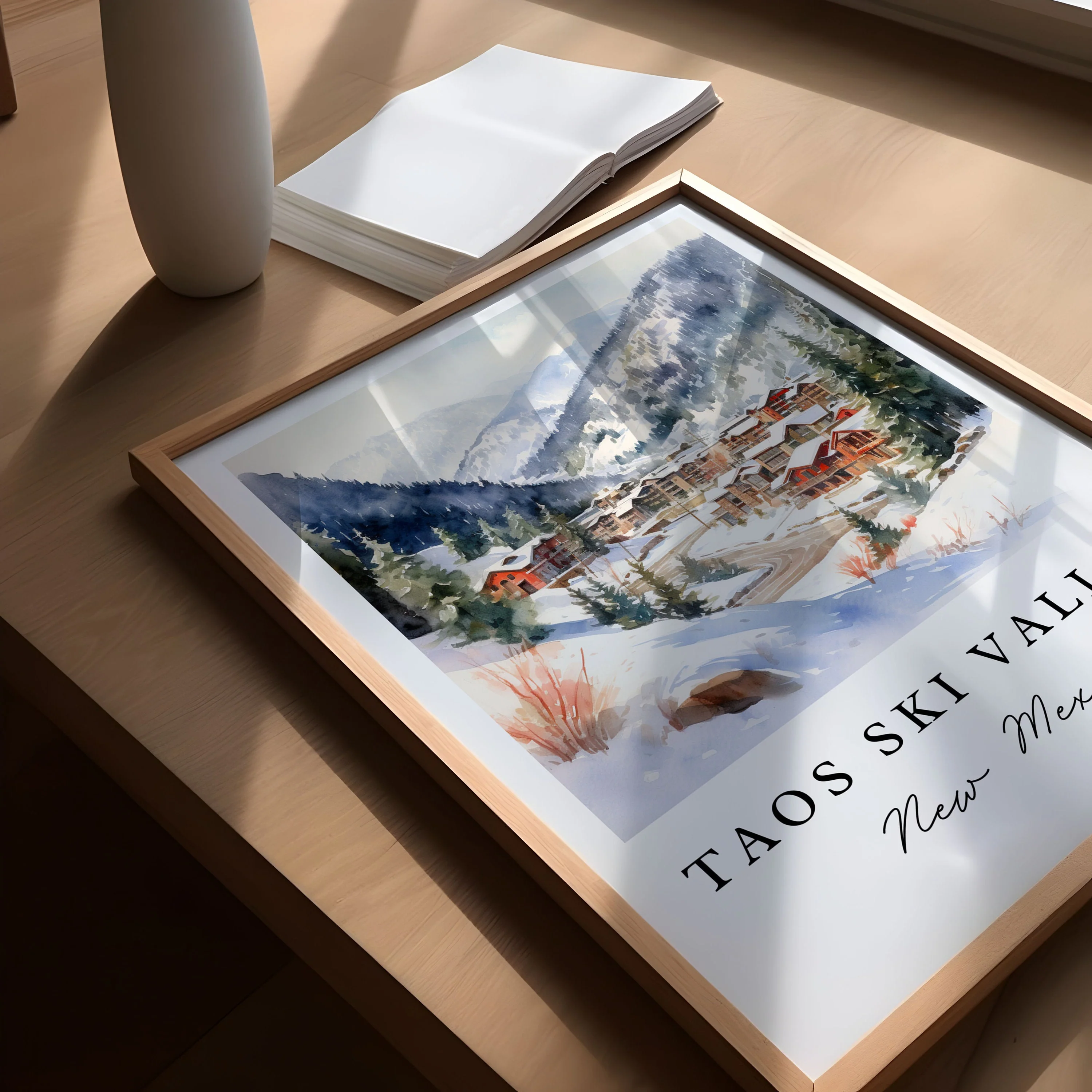 Taos Ski Valley, New Mexico, USA – Watercolor Art Print - Image 3