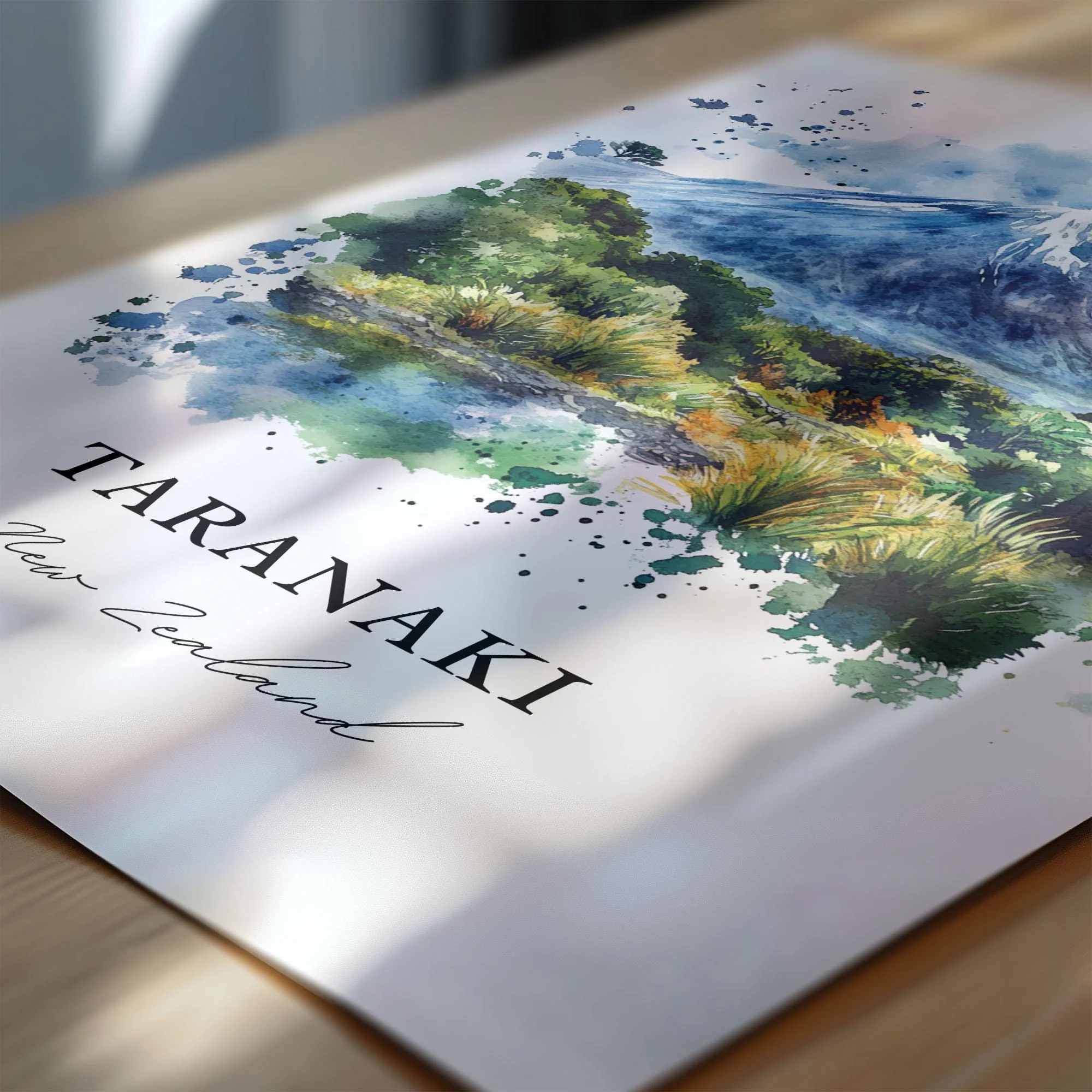 Taranki, New Zealand – Watercolor Art Print - Image 2