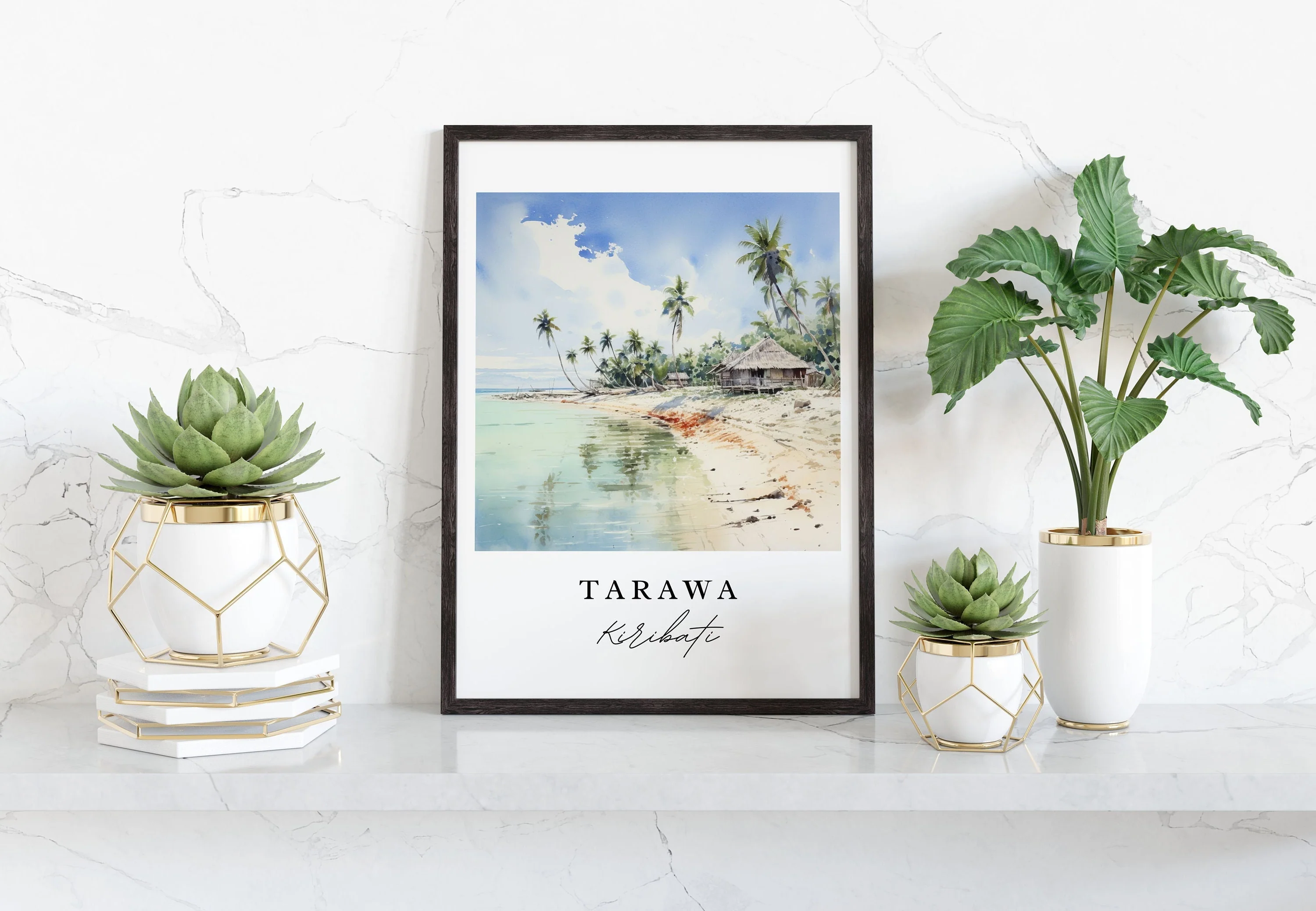 Tarawa, Kiribati – Watercolor Art Print