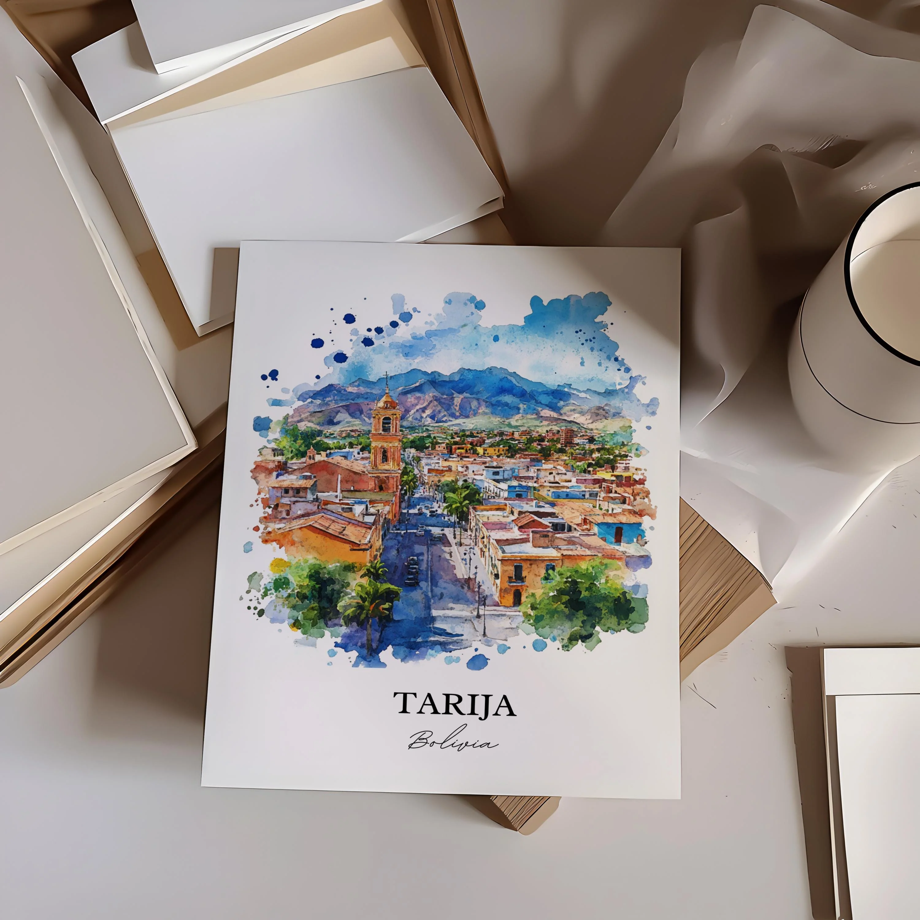 Tarija, Bolivia – Watercolor Art Print - Image 3